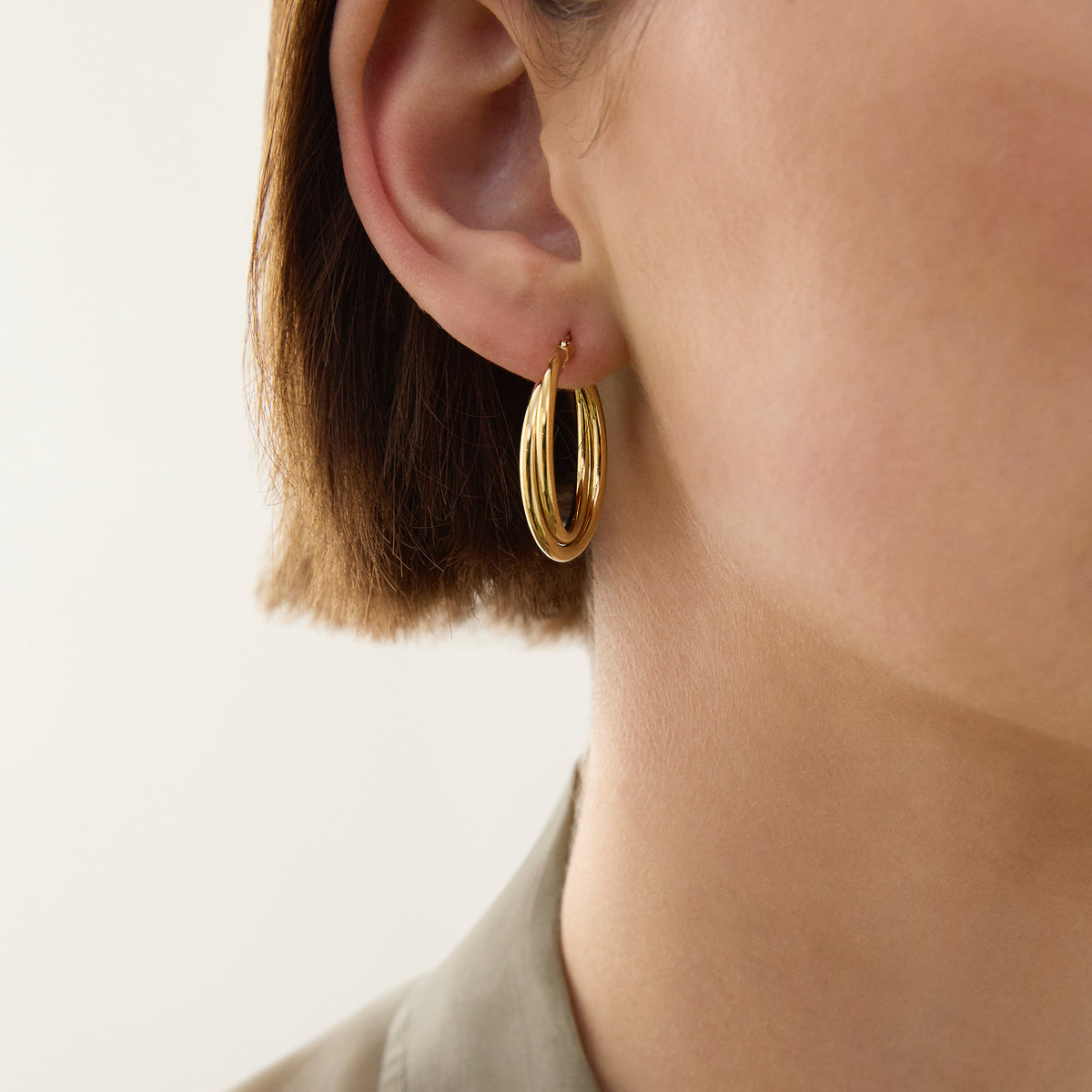 Najo Duet Hoop Earrings - Yellow Gold