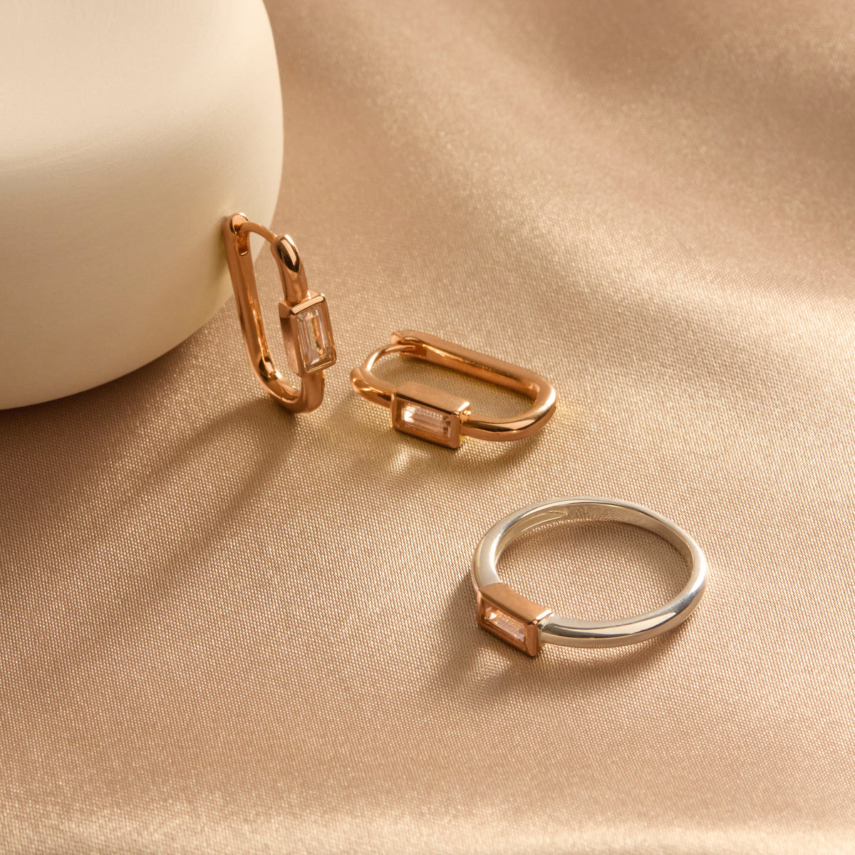 Najo Skye Cubic Zirconia Earrings - Rose Gold
