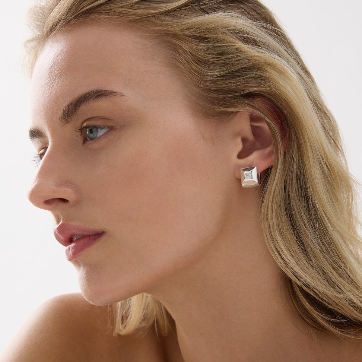 Najo Halo Cubic Zirconia Earrings - Sterling Silver