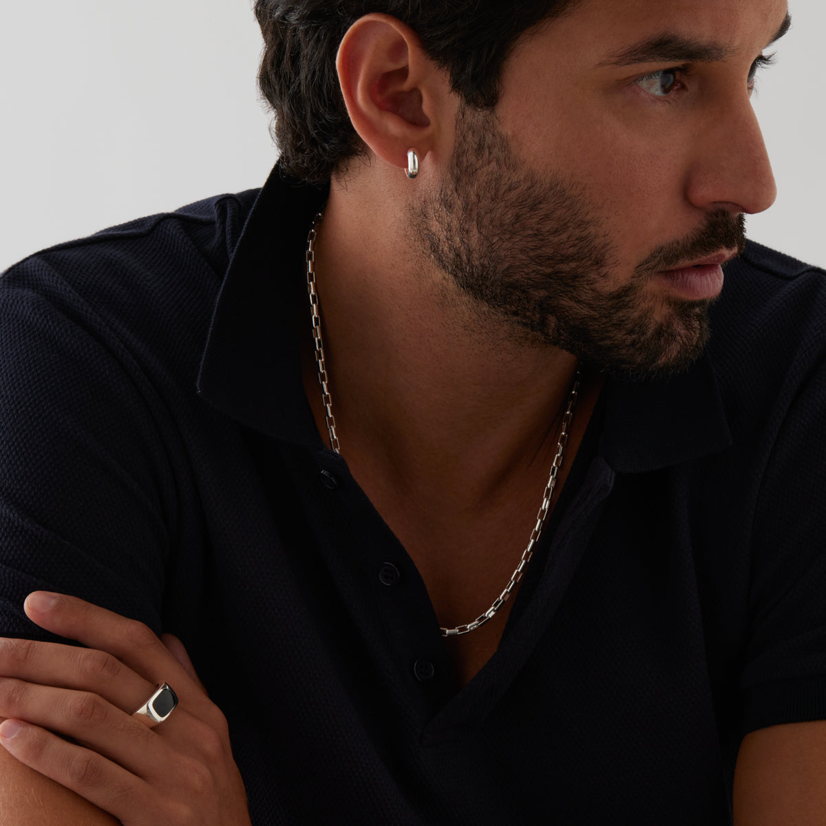 Najo Aeon Men’s Silver Earring