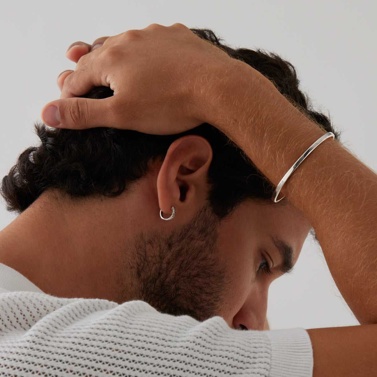 Najo Dualis Men’s Silver Earring