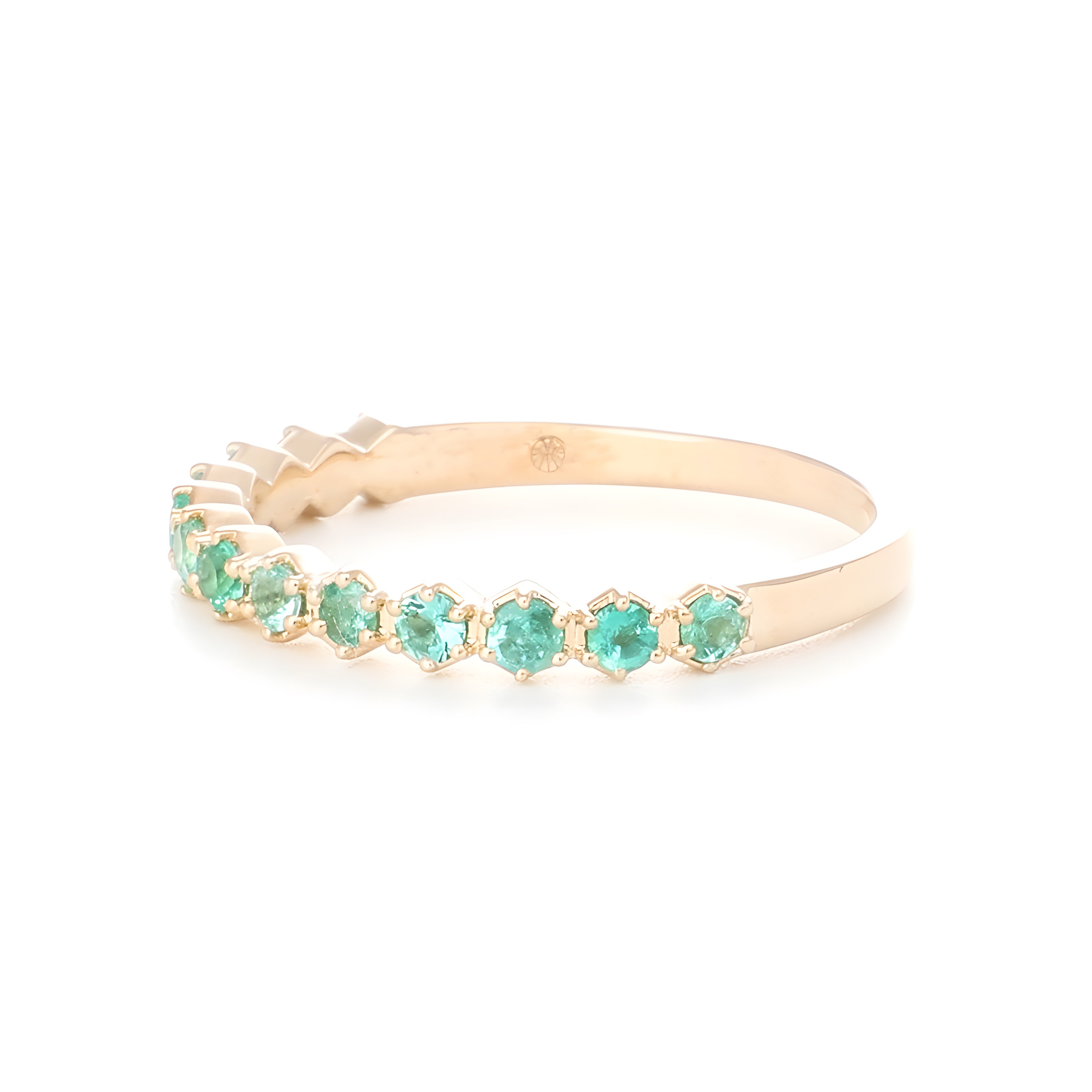 9ct Yellow Gold Natural Emerald Stacking Ring