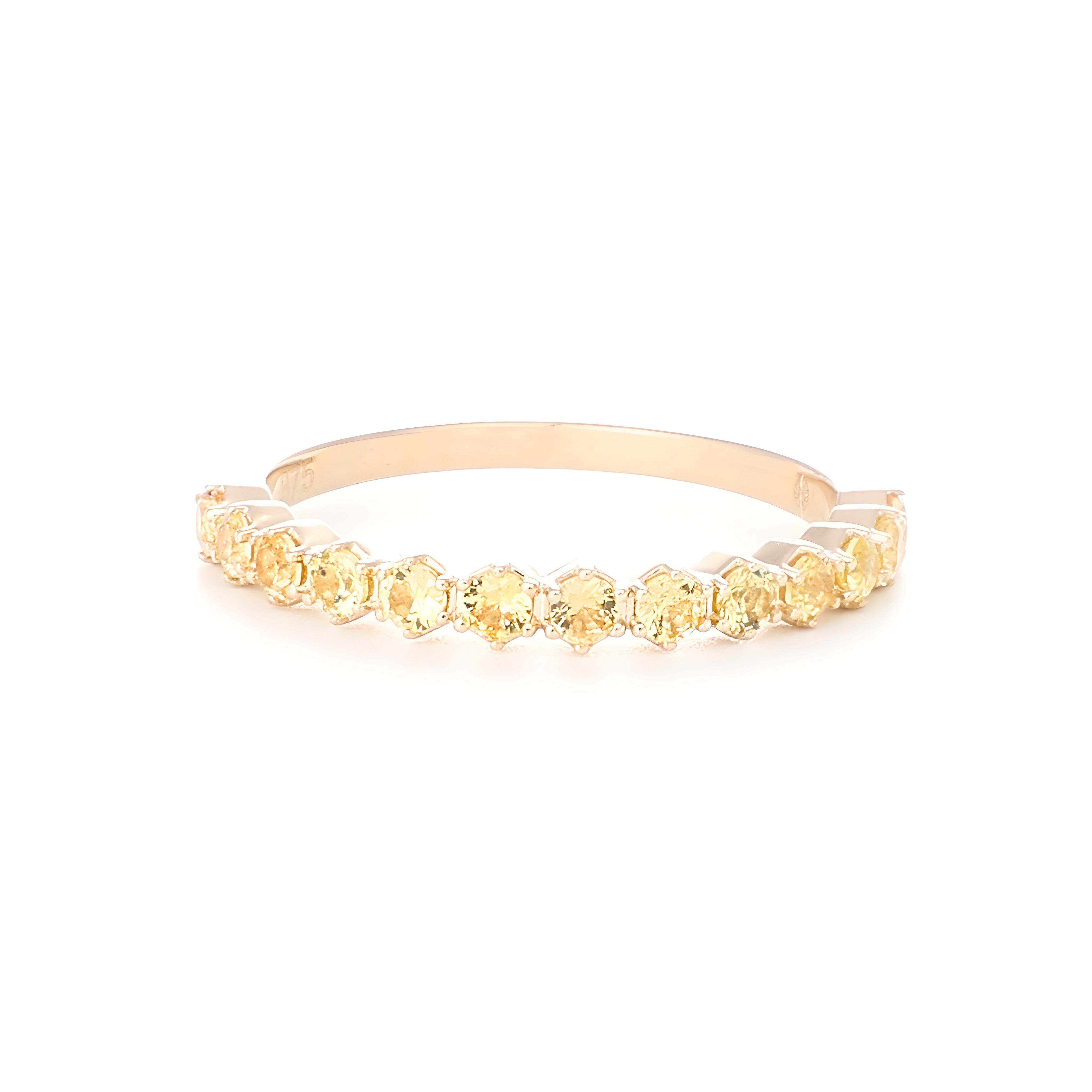 9ct Yellow Gold Natural Yellow Sapphire Stacking Ring