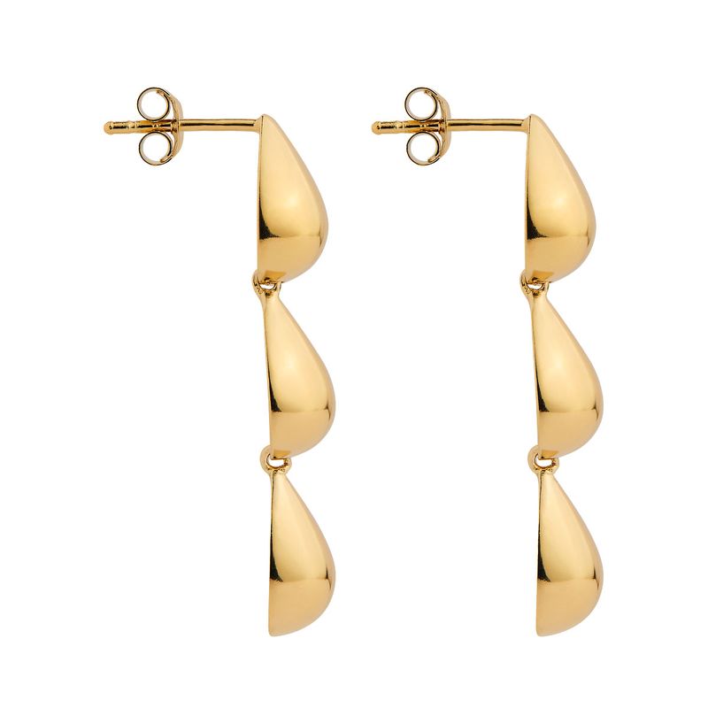 Najo Liora Triple Drop Stud Earring - Yellow Gold