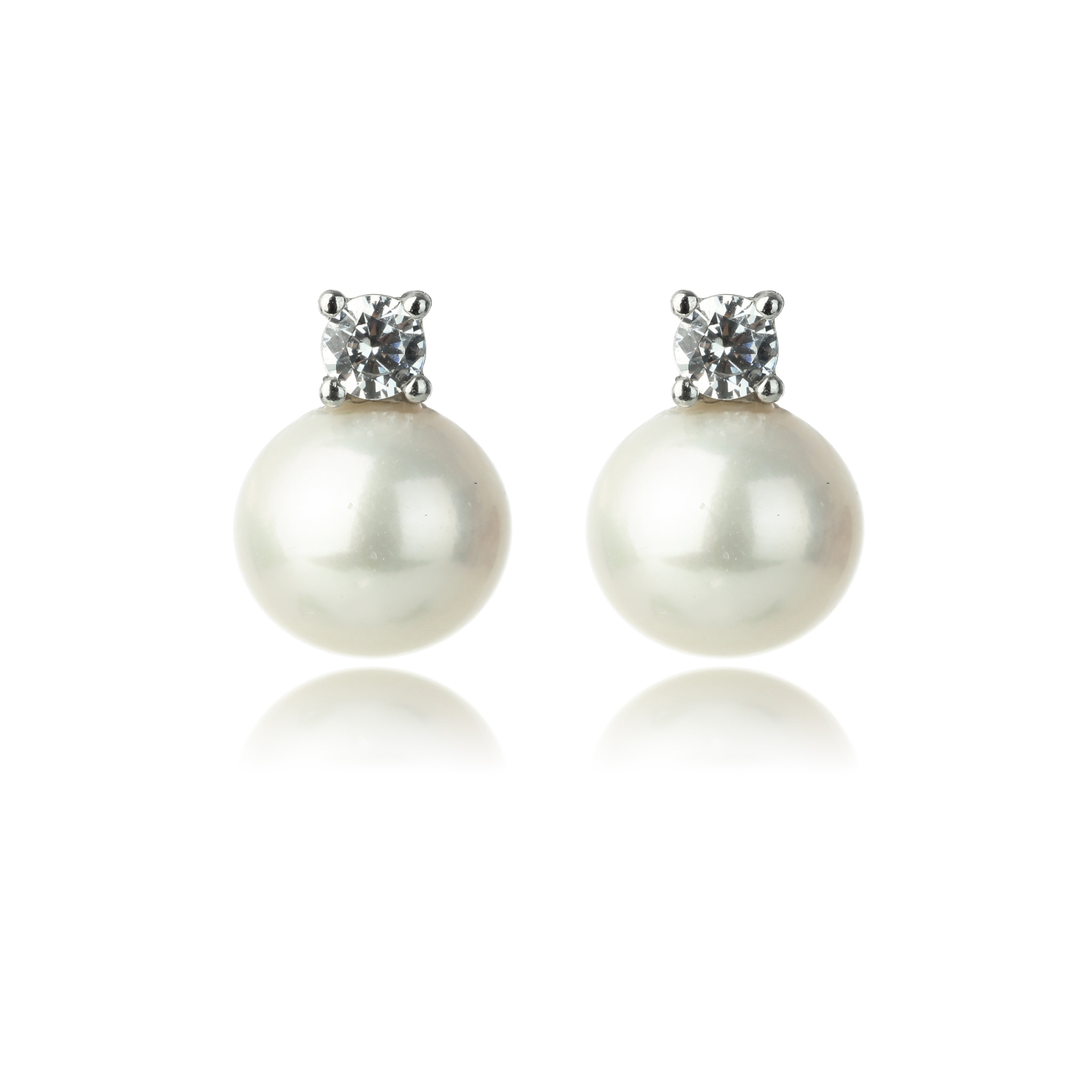 Georgini Oceans Noosa Freshwater Pearl Earrings Silver