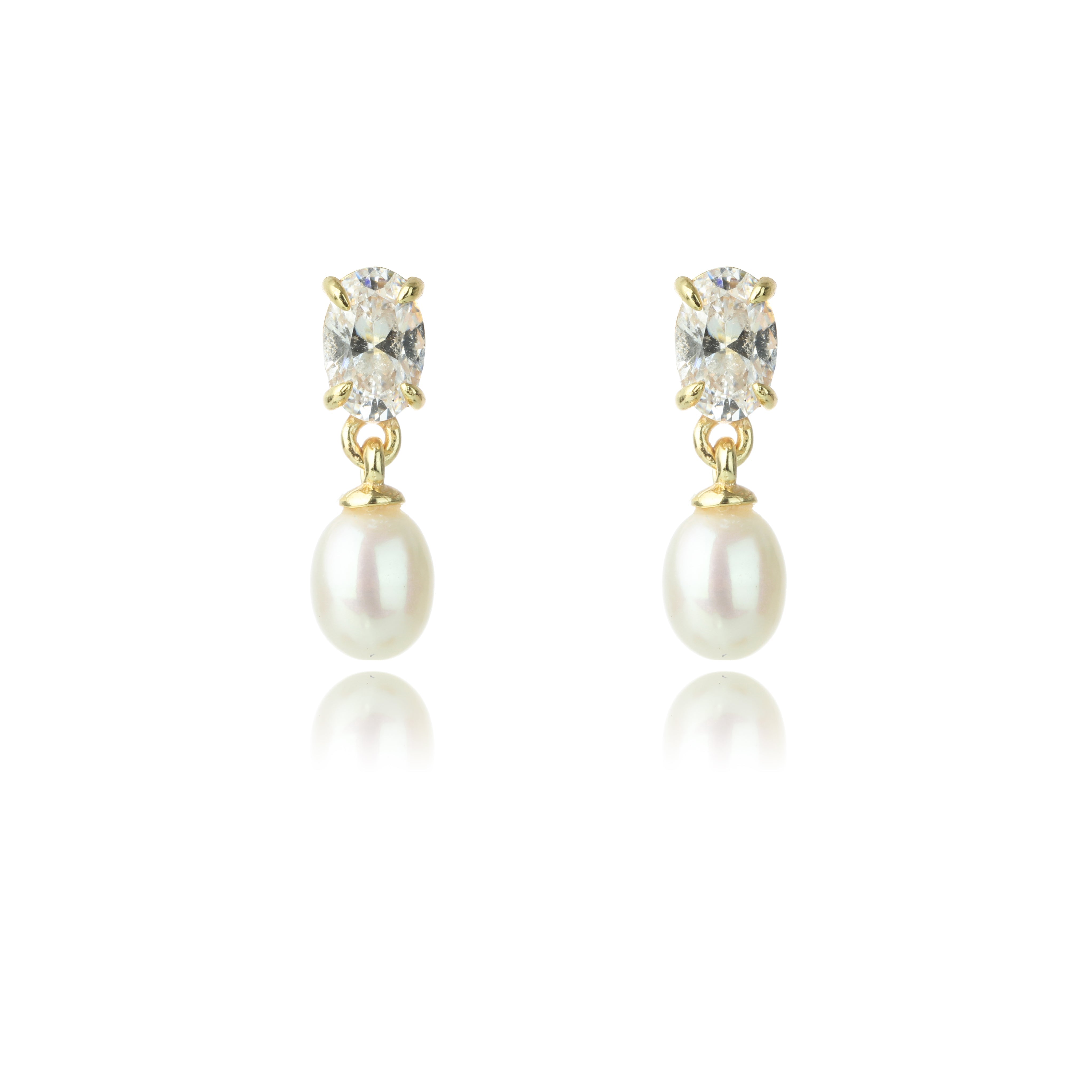 Georgini Oceans Whitsundays Freshwater Pearl Earrings Gold