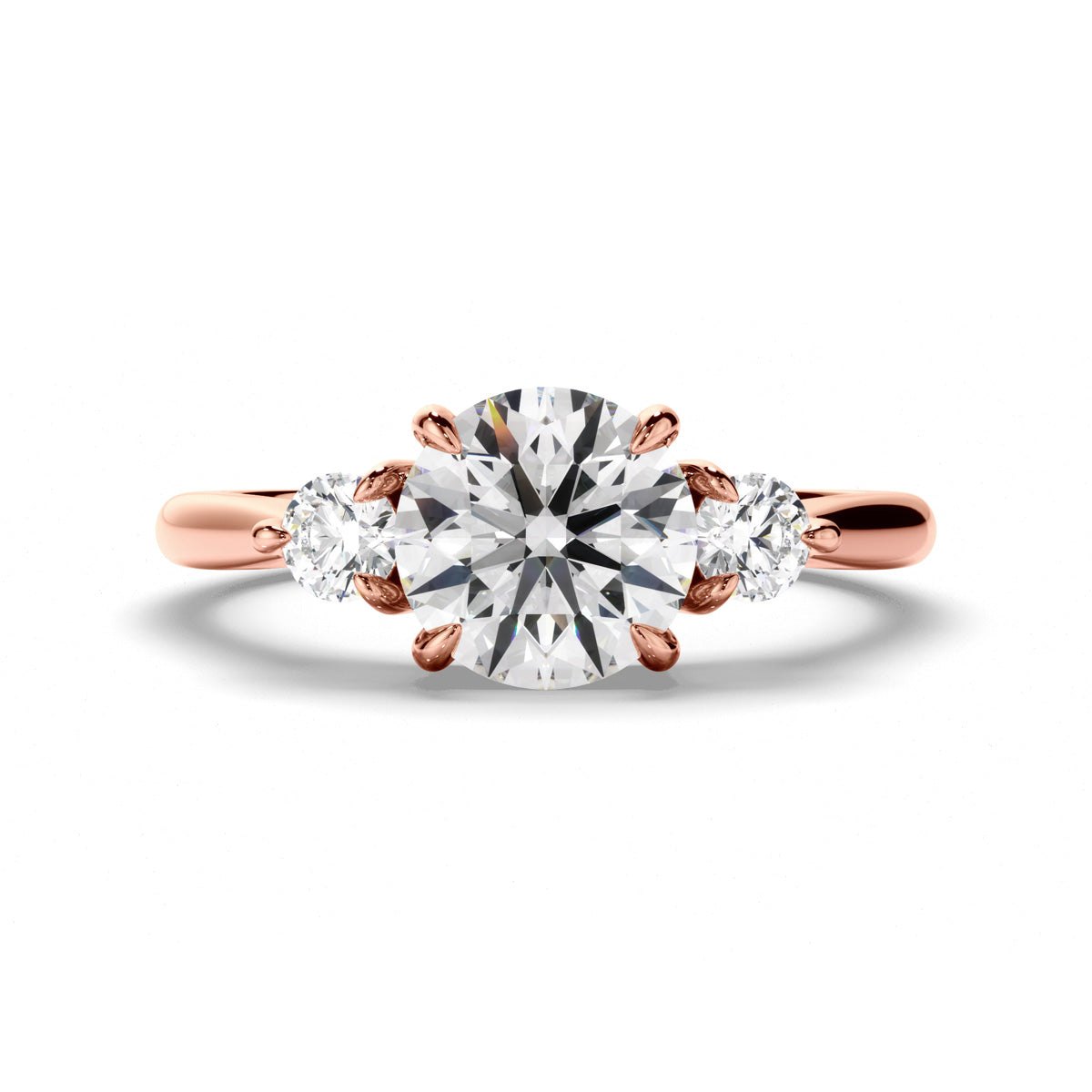 Round Brilliant Cut Diamond Trilogy Engagement Ring