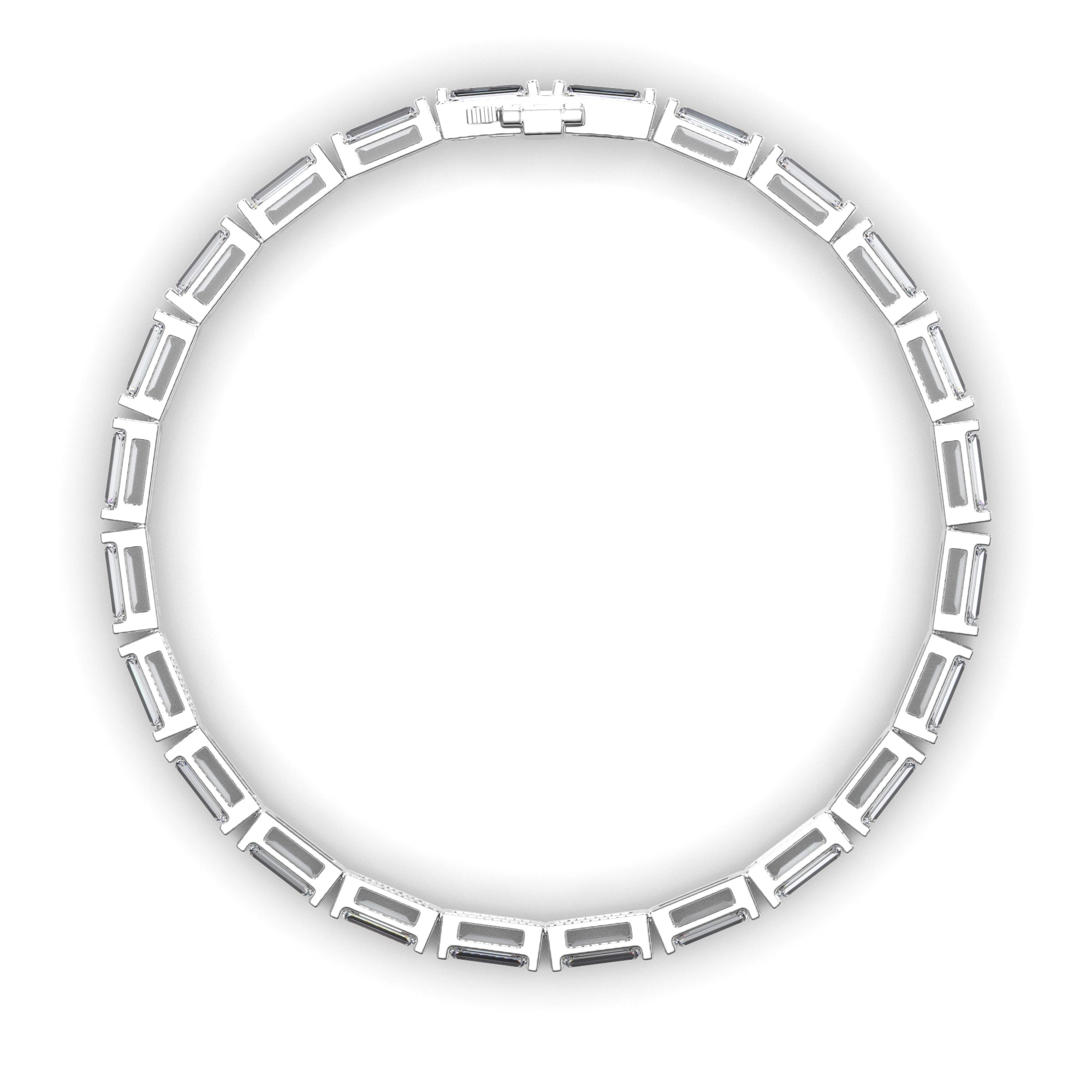 Baguette Cut Natural Mined Diamond Tennis Bracelet