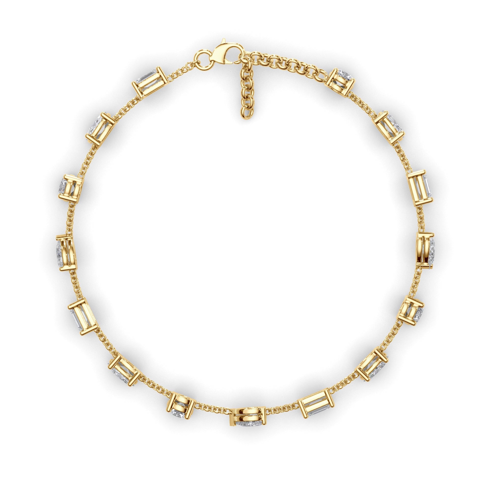 Multi-Shape Natural Mined Diamond Tennis Bracelet