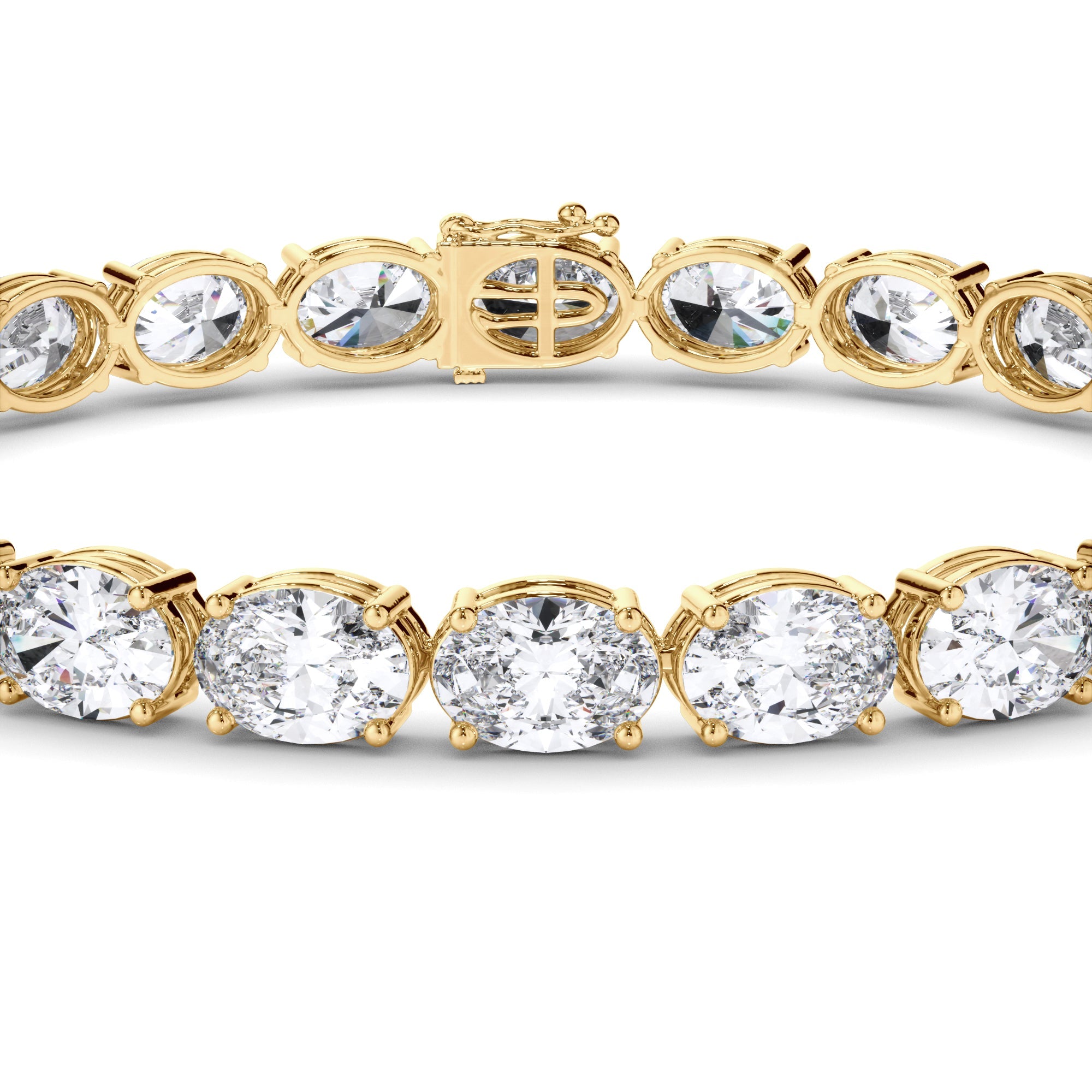 Oval Cut Natural Mined Diamond Tennis Bracelet