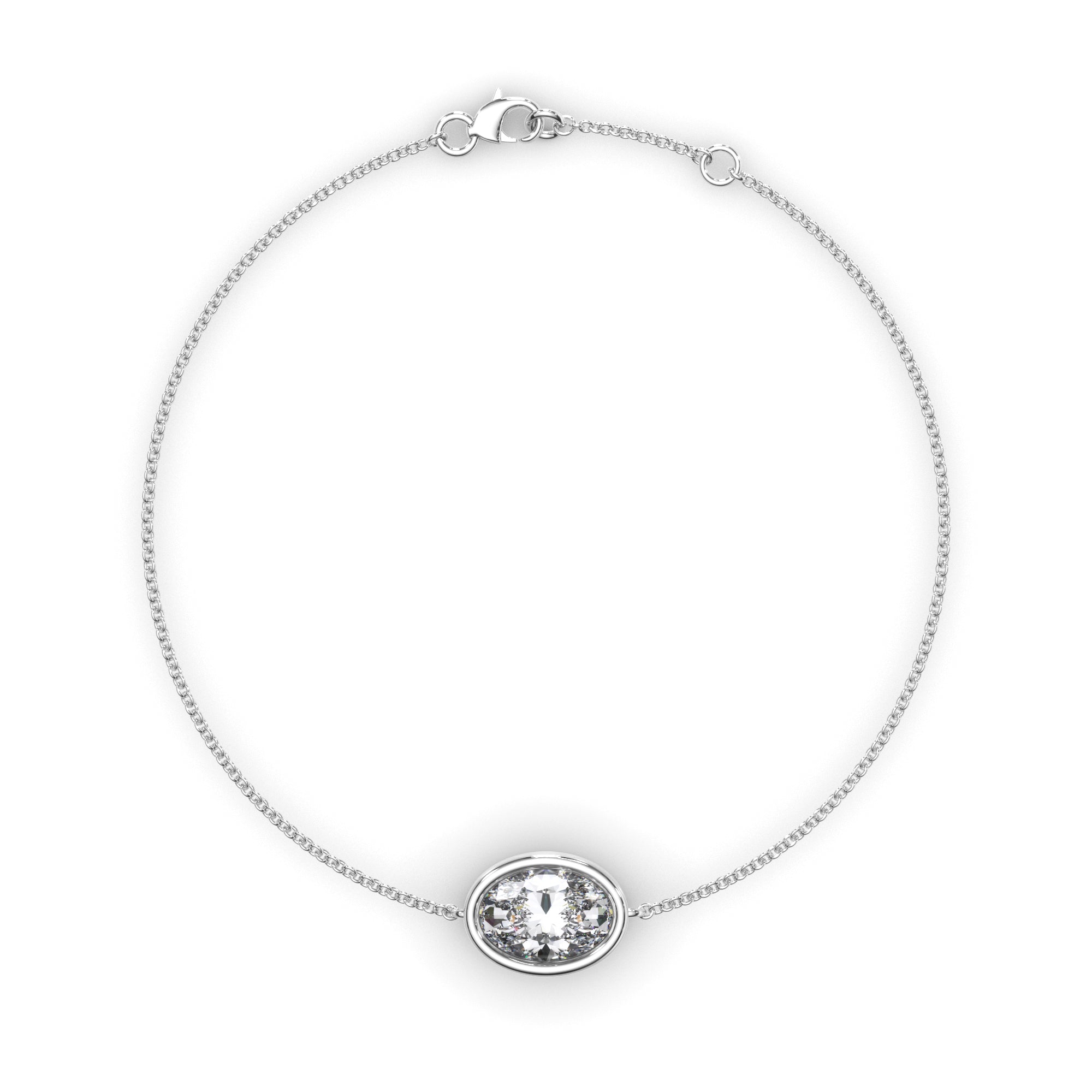 Oval Cut Diamond Bezel Set Bracelet