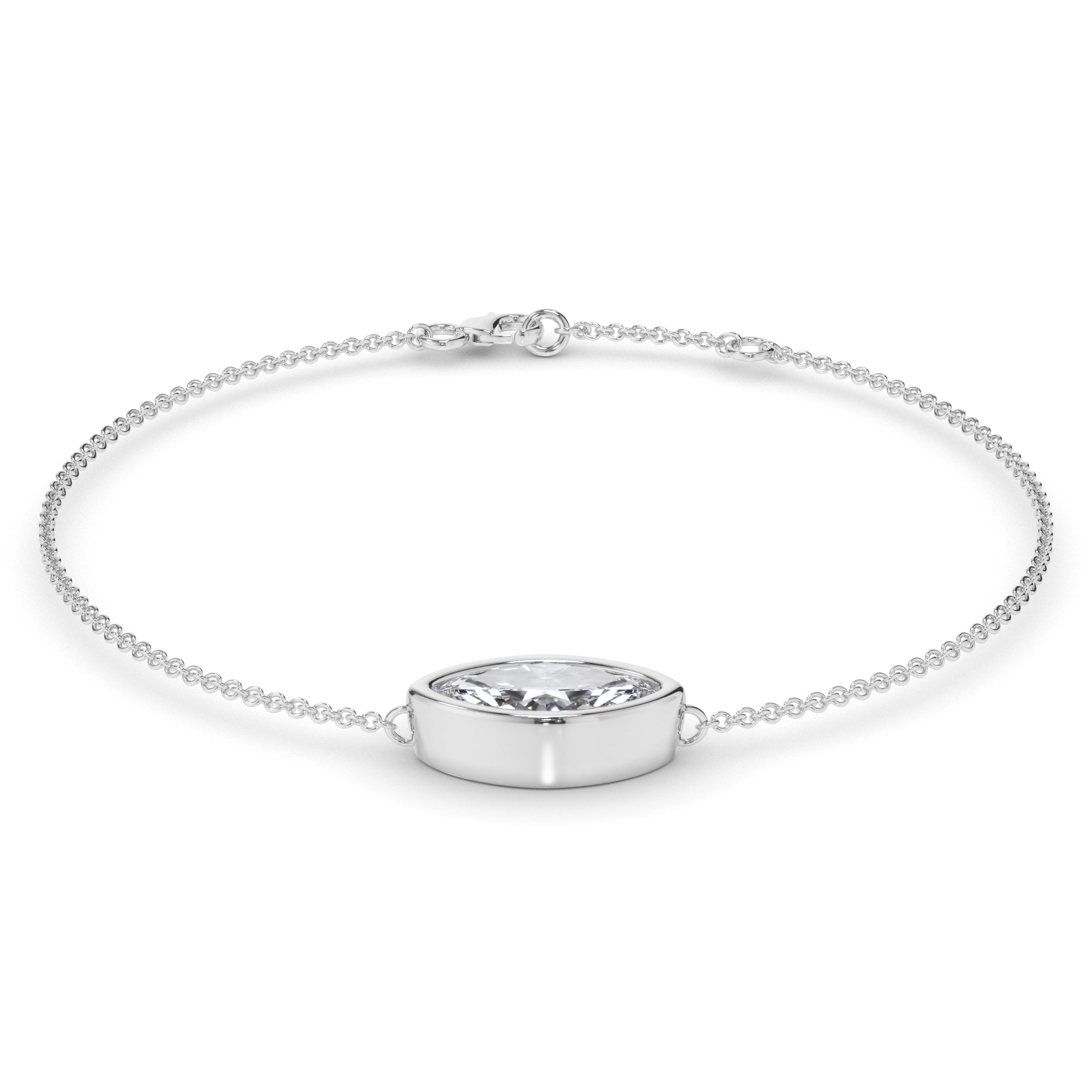 Marquise Cut Diamond Bezel Set Bracelet
