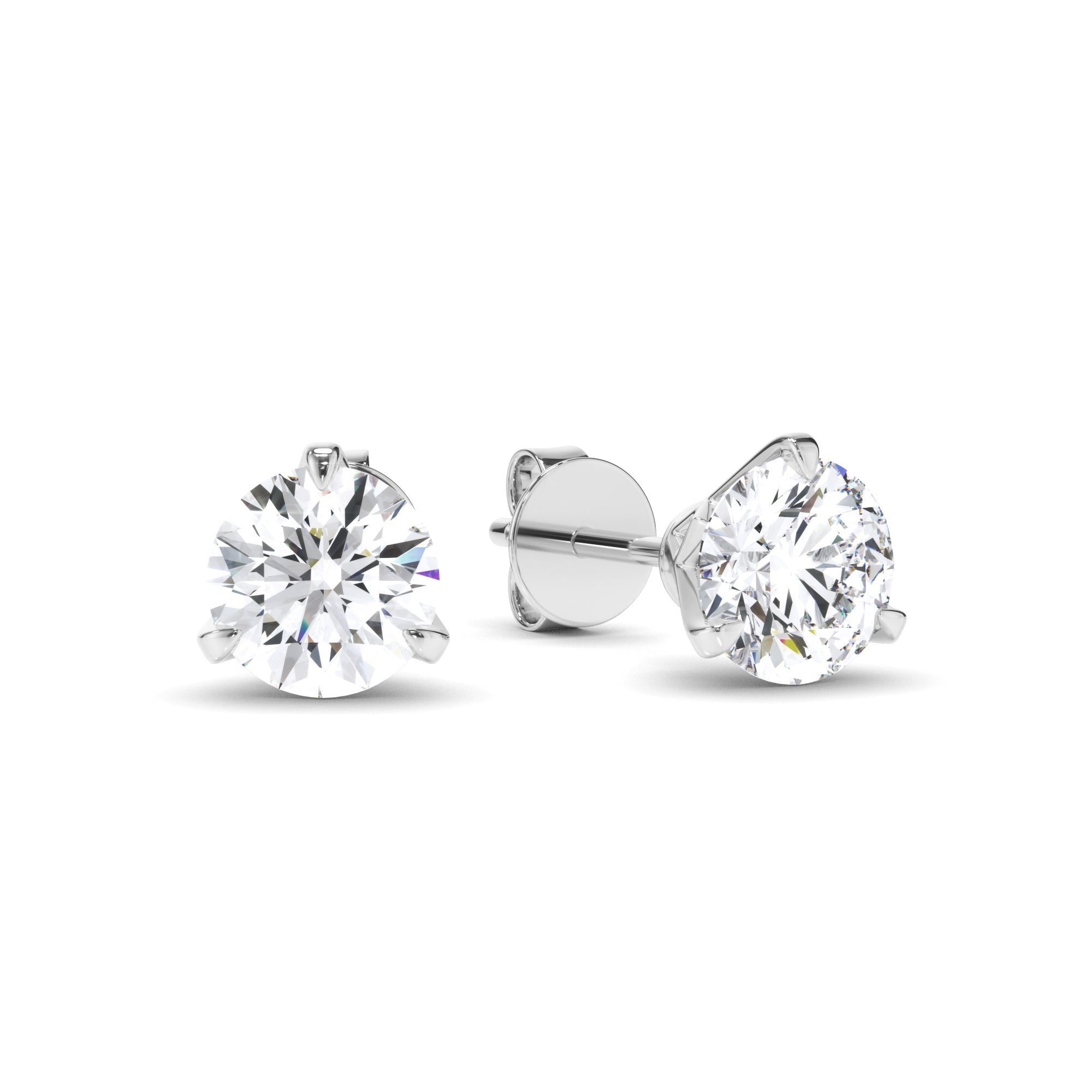 Round Brilliant Cut Diamond Stud Earrings