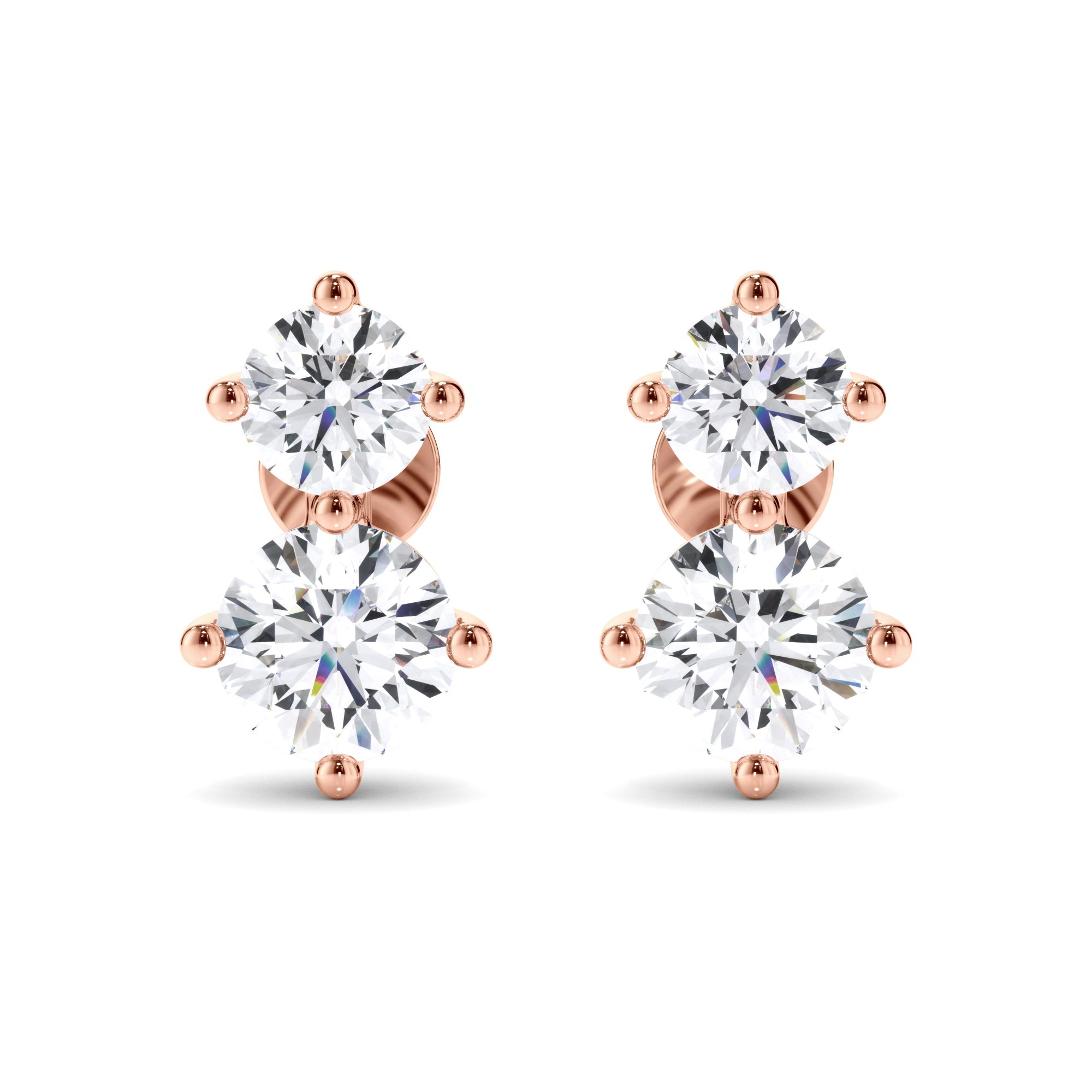 Round Brilliant Cut Diamond Stud Earrings