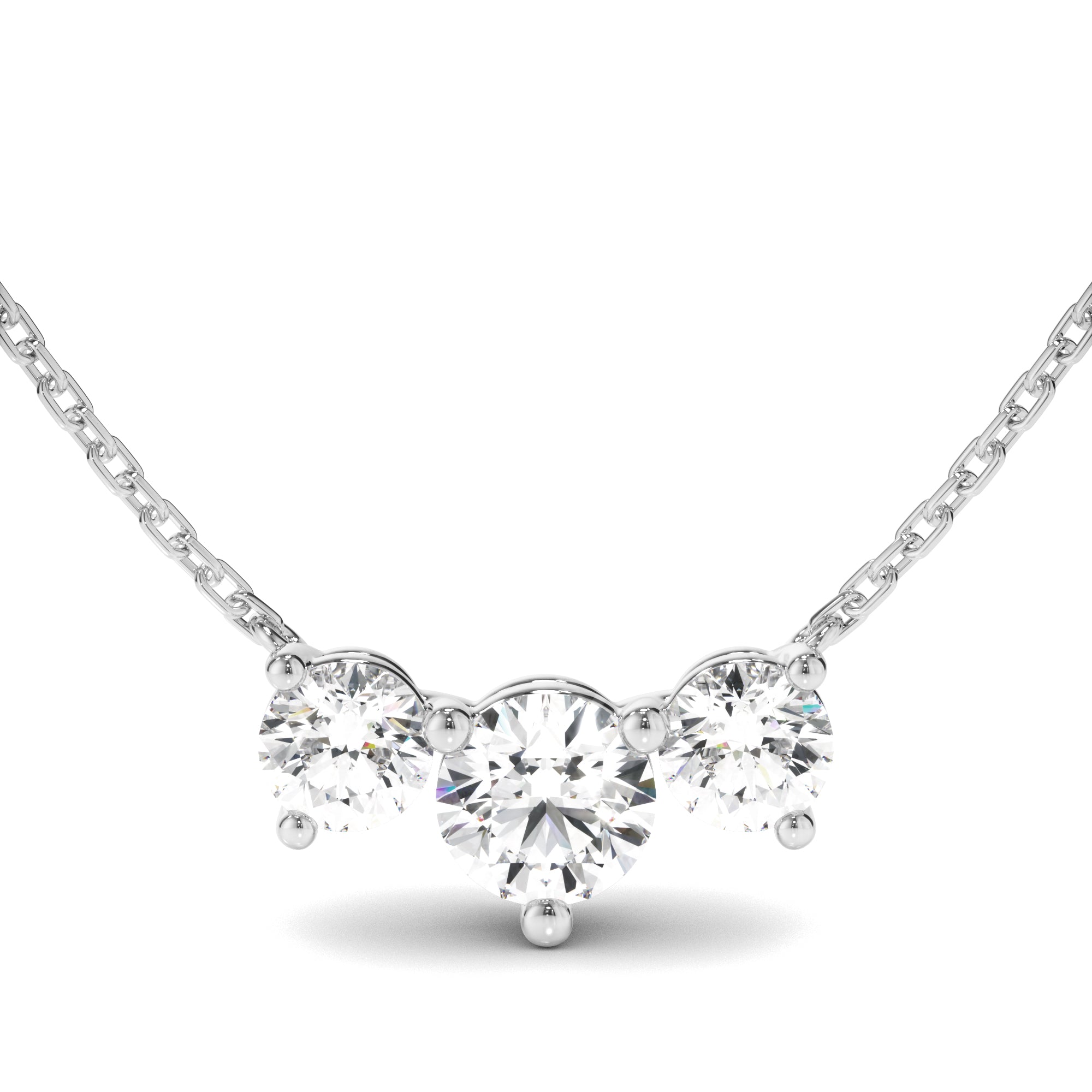Round Brilliant Cut Diamond Trilogy Necklet