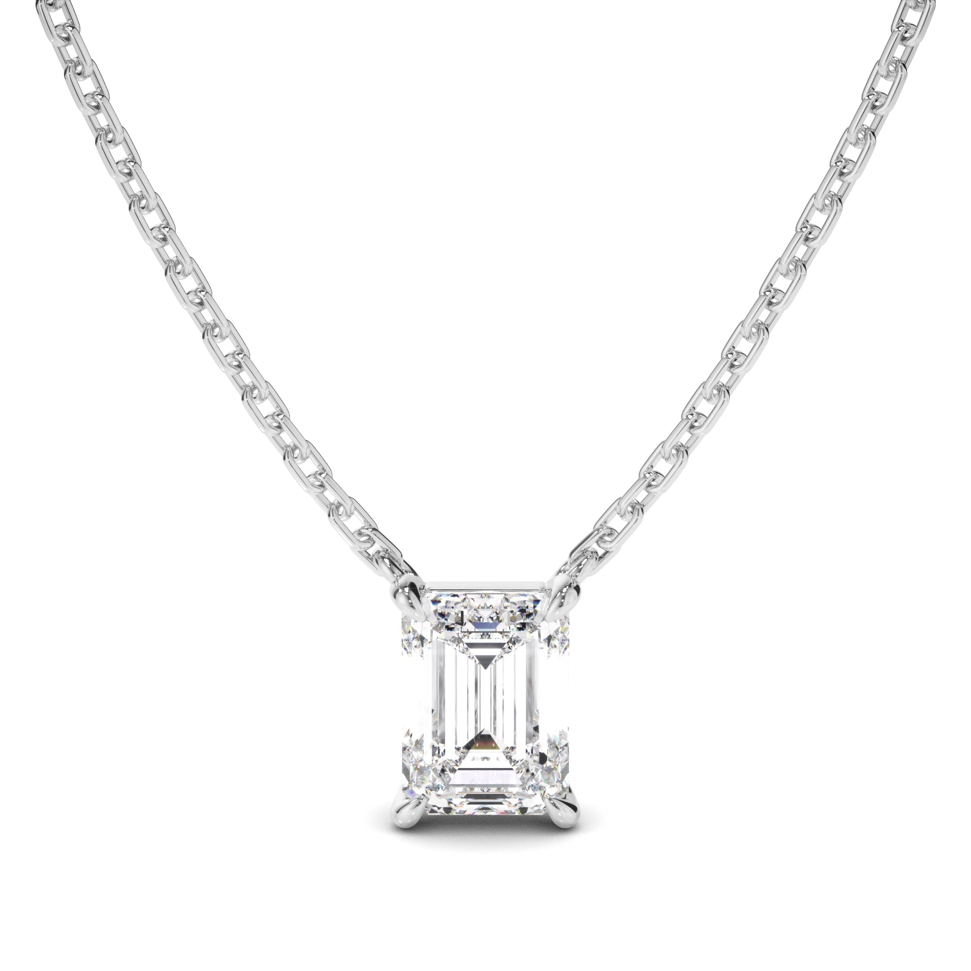 Emerald Cut Diamond Necklet
