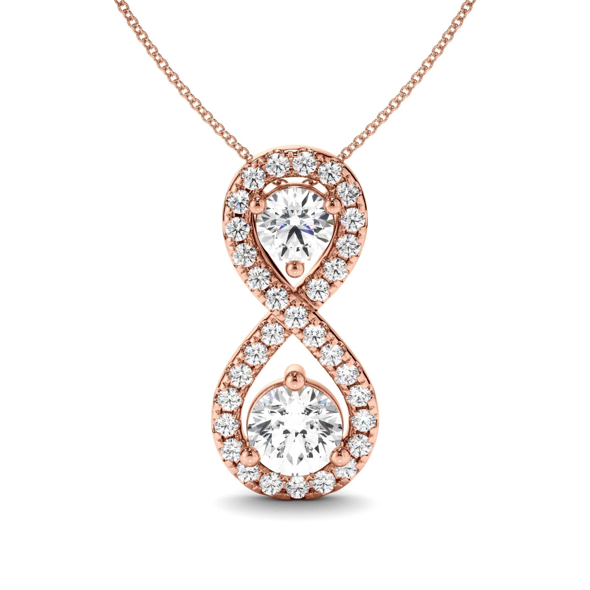 Round Brilliant Cut Diamond Infinity Pendant