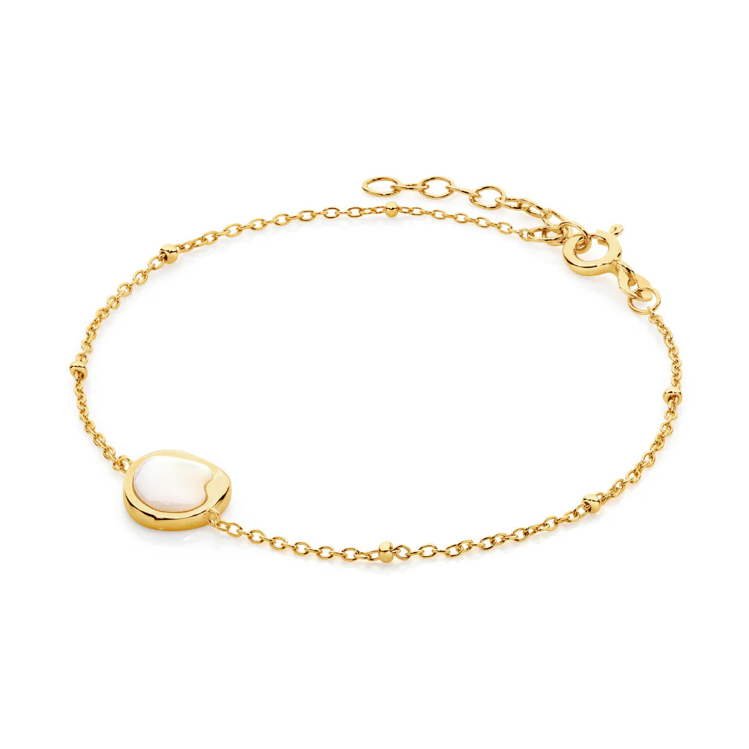 Ikecho Kiara Mother of Pearl Gold Plated Bracelet