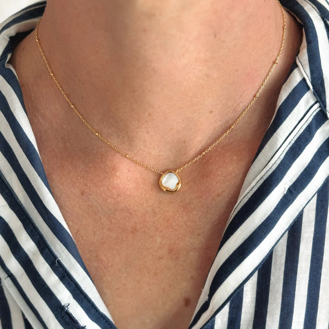 Ikecho Kiara Mother of Pearl Gold Plated Necklace