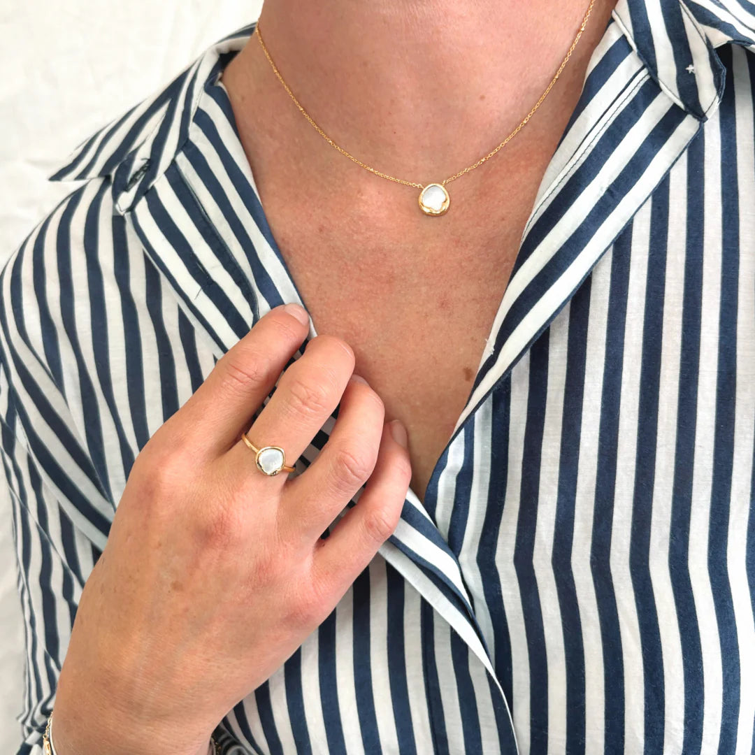 Ikecho Kiara Mother of Pearl Gold Plated Necklace