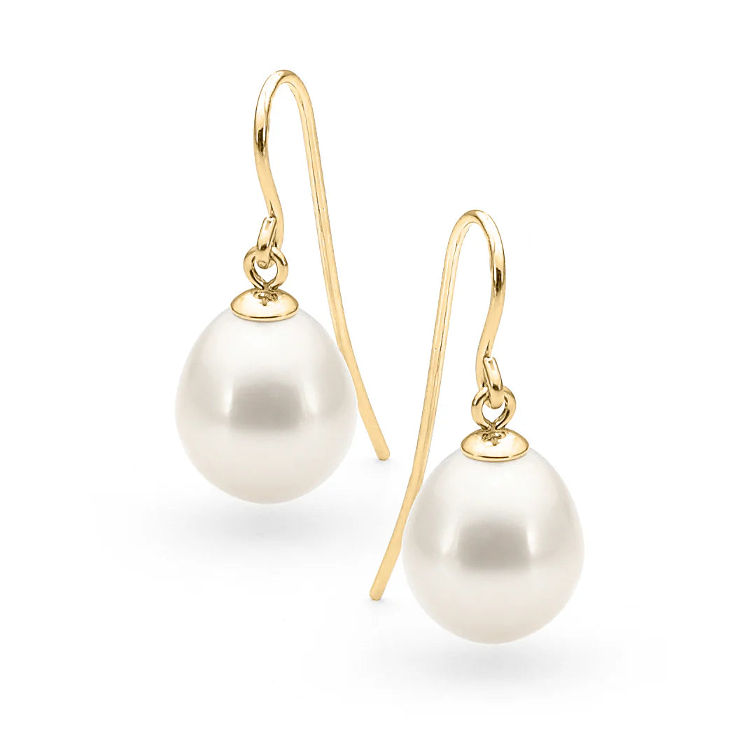 Ikecho Juliane Pearl Drop Earrings 9.5-10.5mm