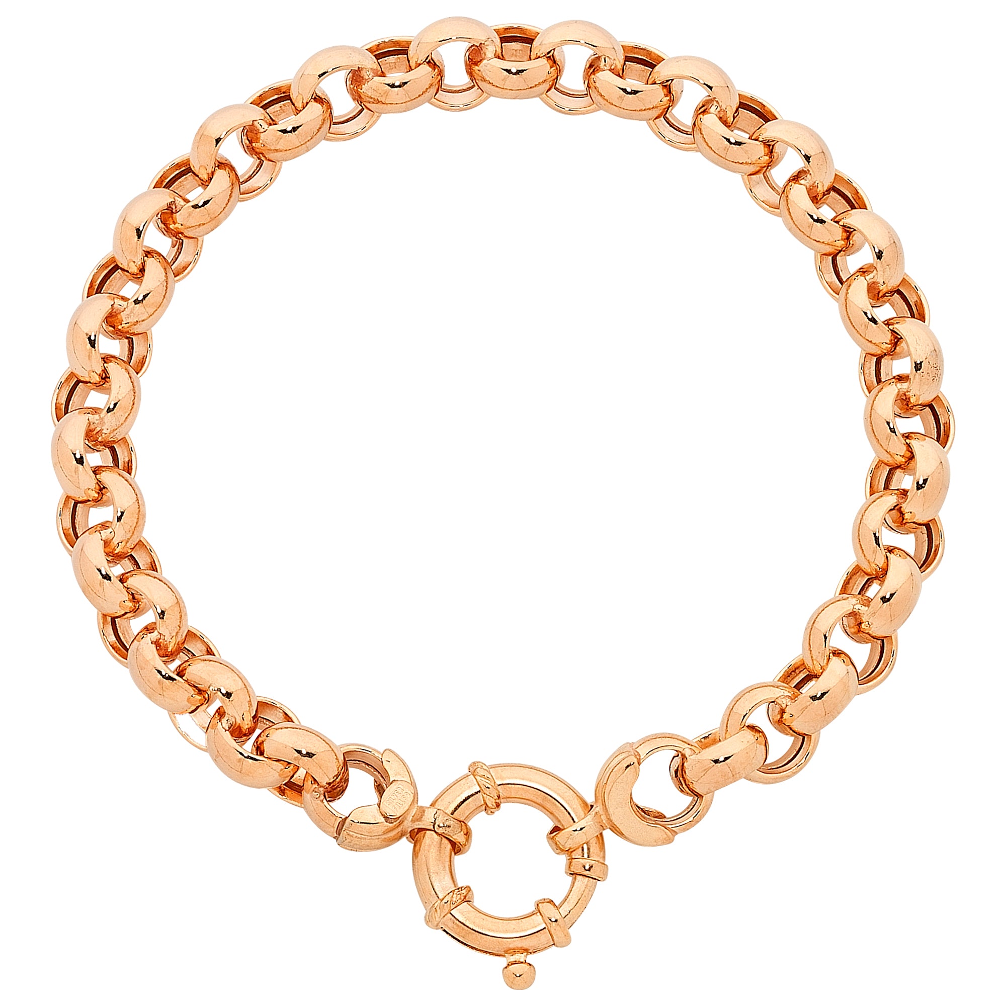 9ct Rose Gold Silver Filled Belcher Bracelet