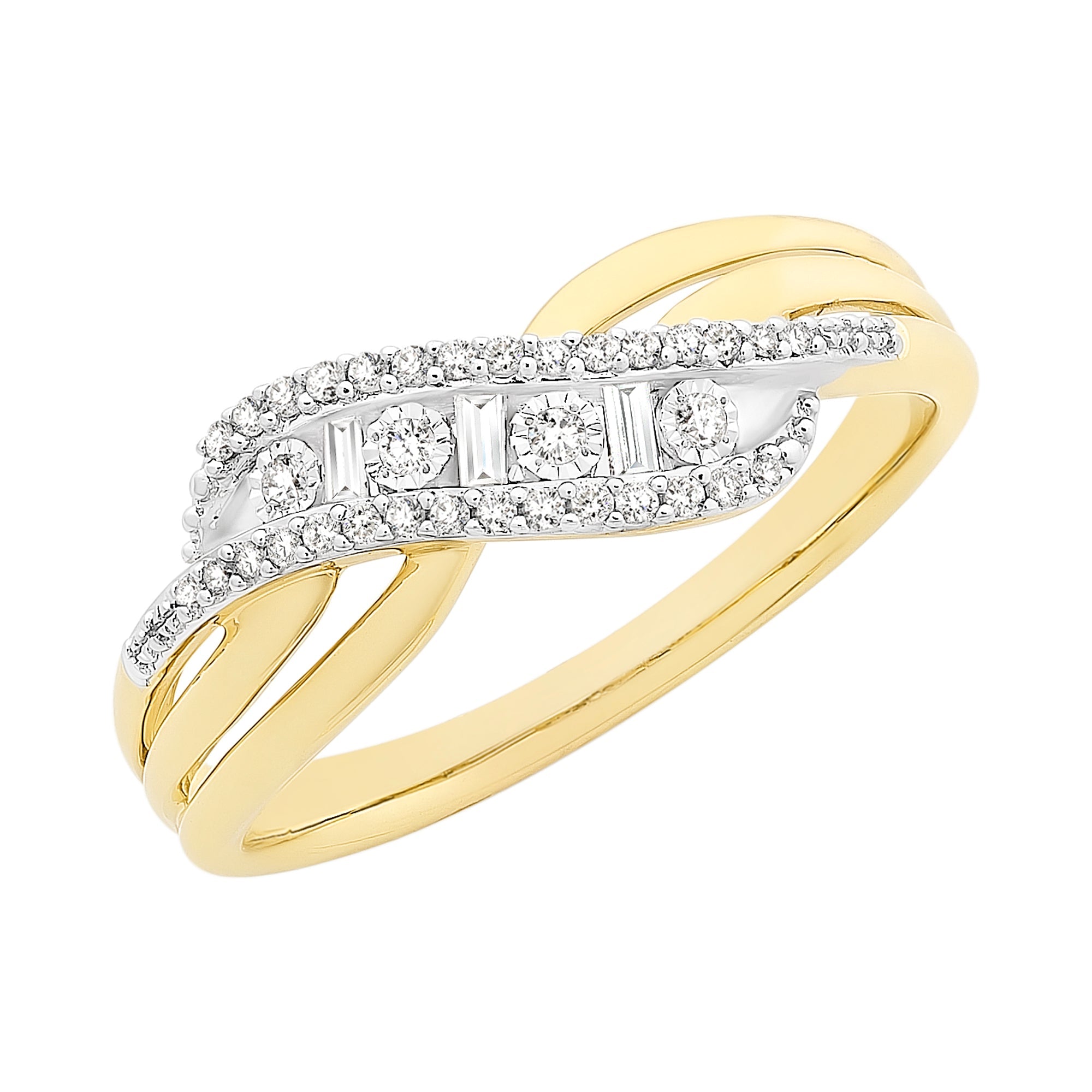 9ct Gold Ring Set With Diamonds