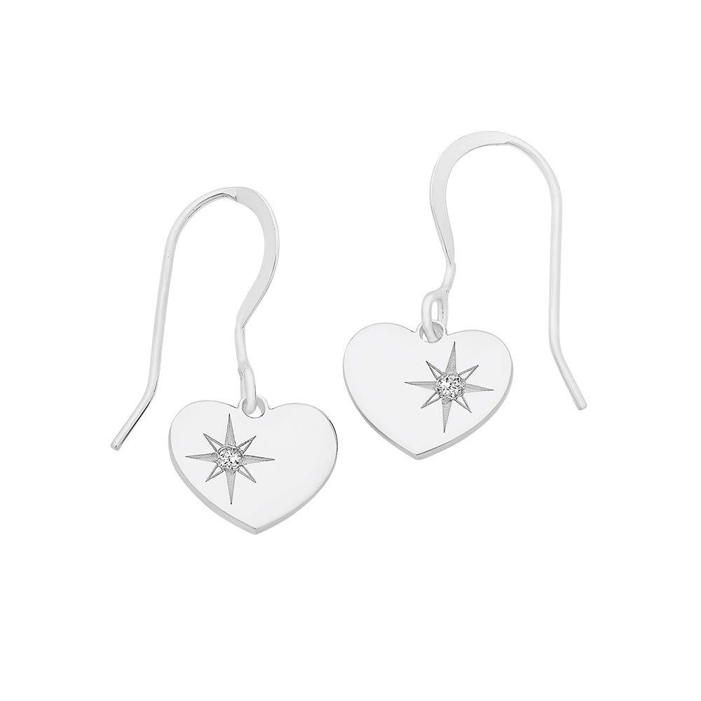 Sterling Silver Diamond Set Earrings