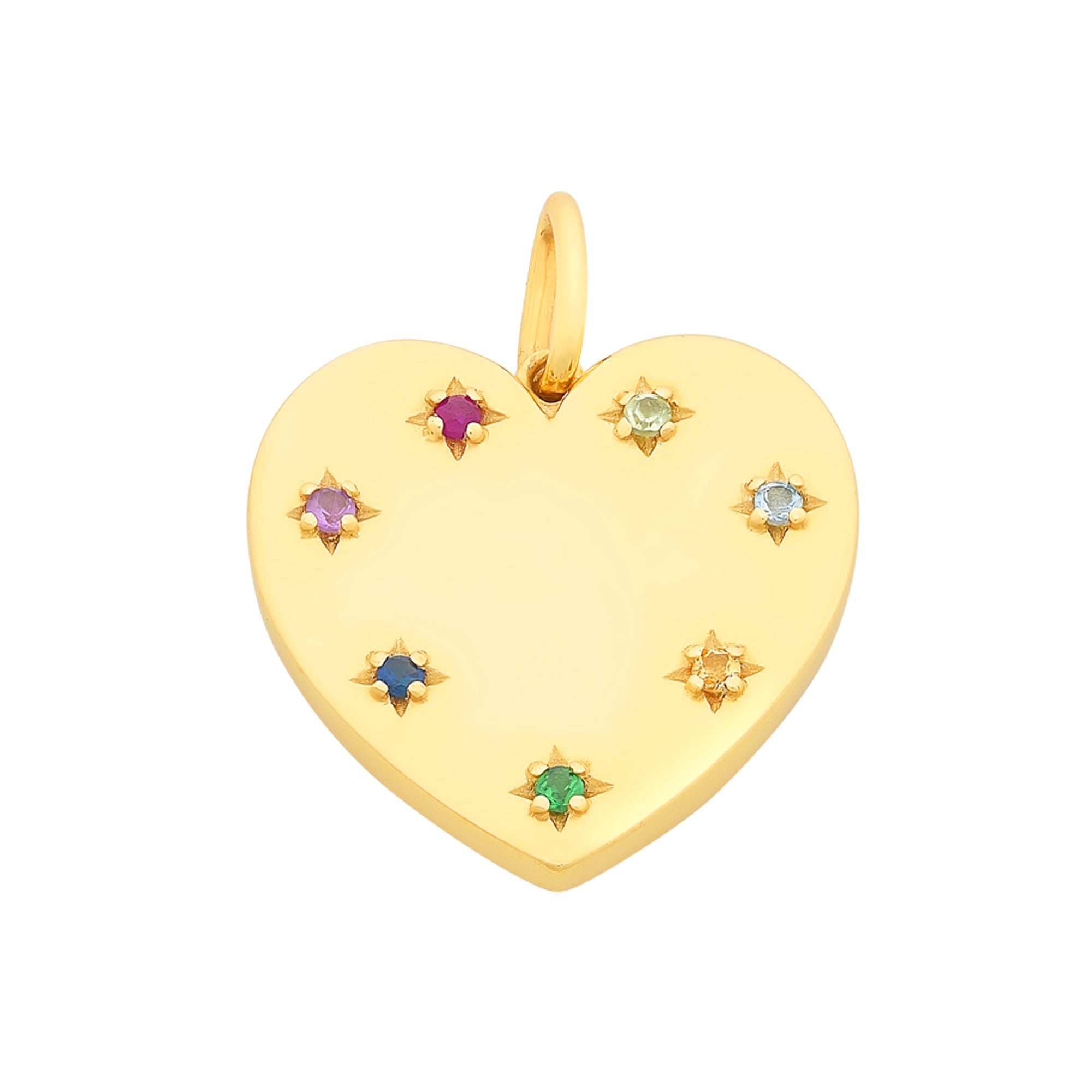 9ct Gold Multi Gemstone Pendant