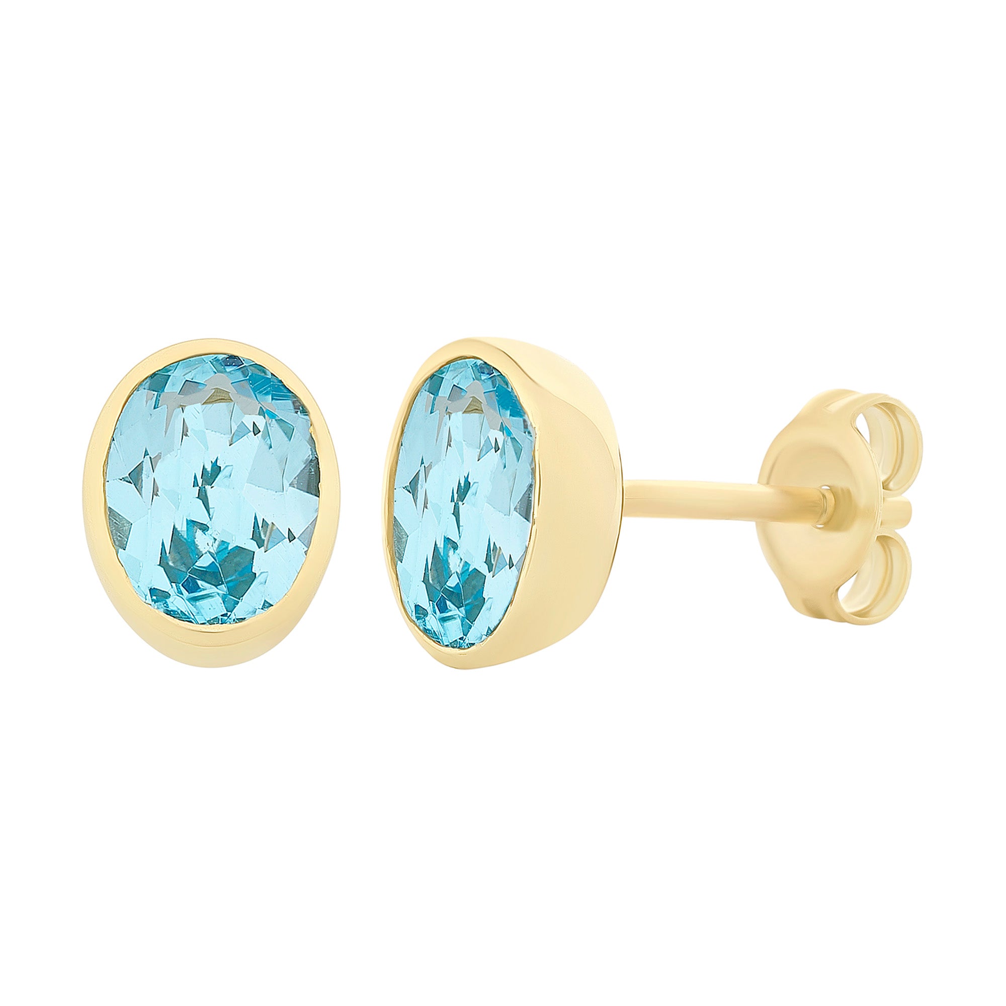 9ct Gold Blue Topaz Studs