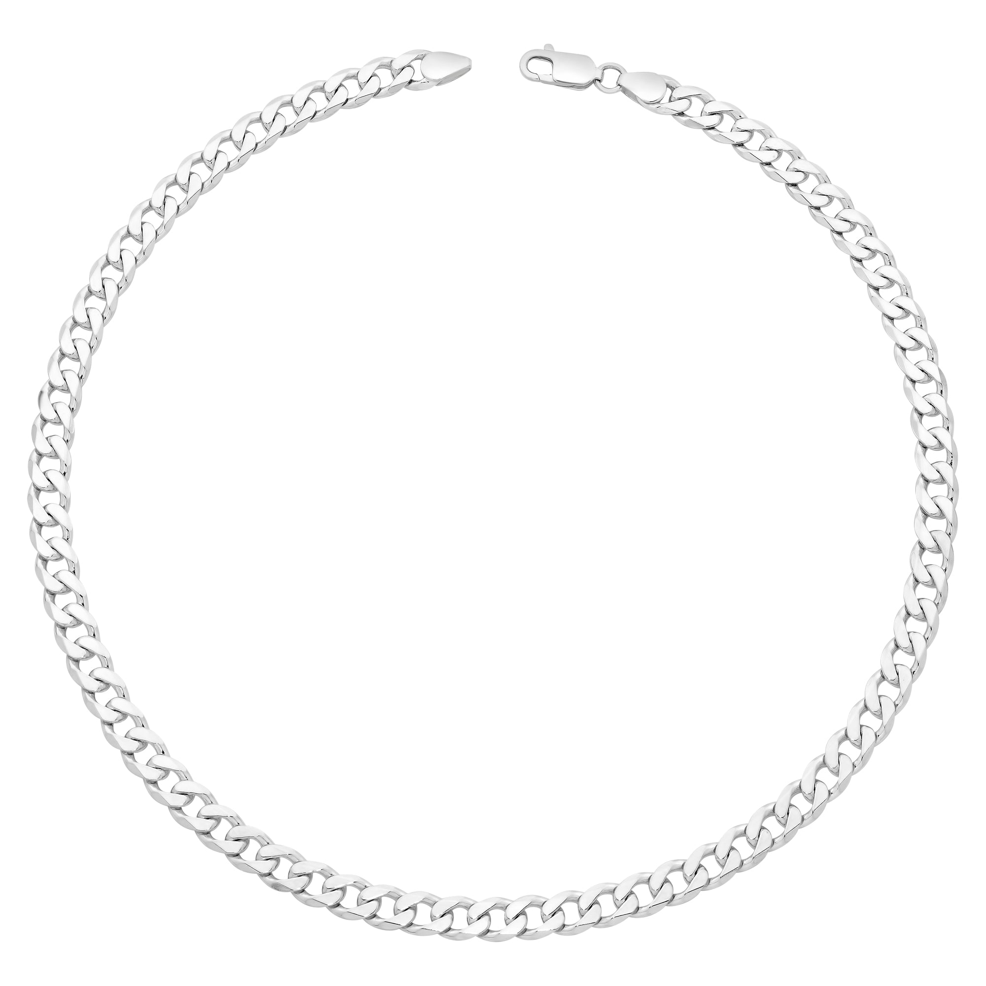 Sterling Silver Curb Chain In 55cm