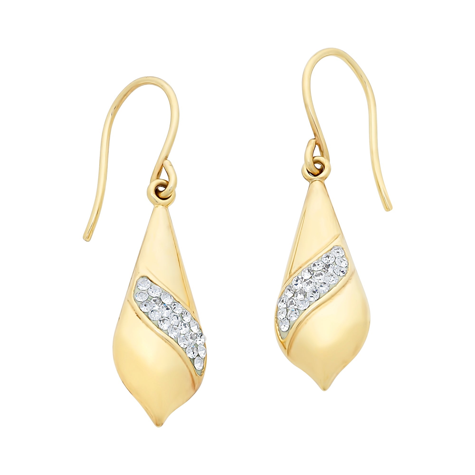 9ct Gold Crystal Drop Earrings