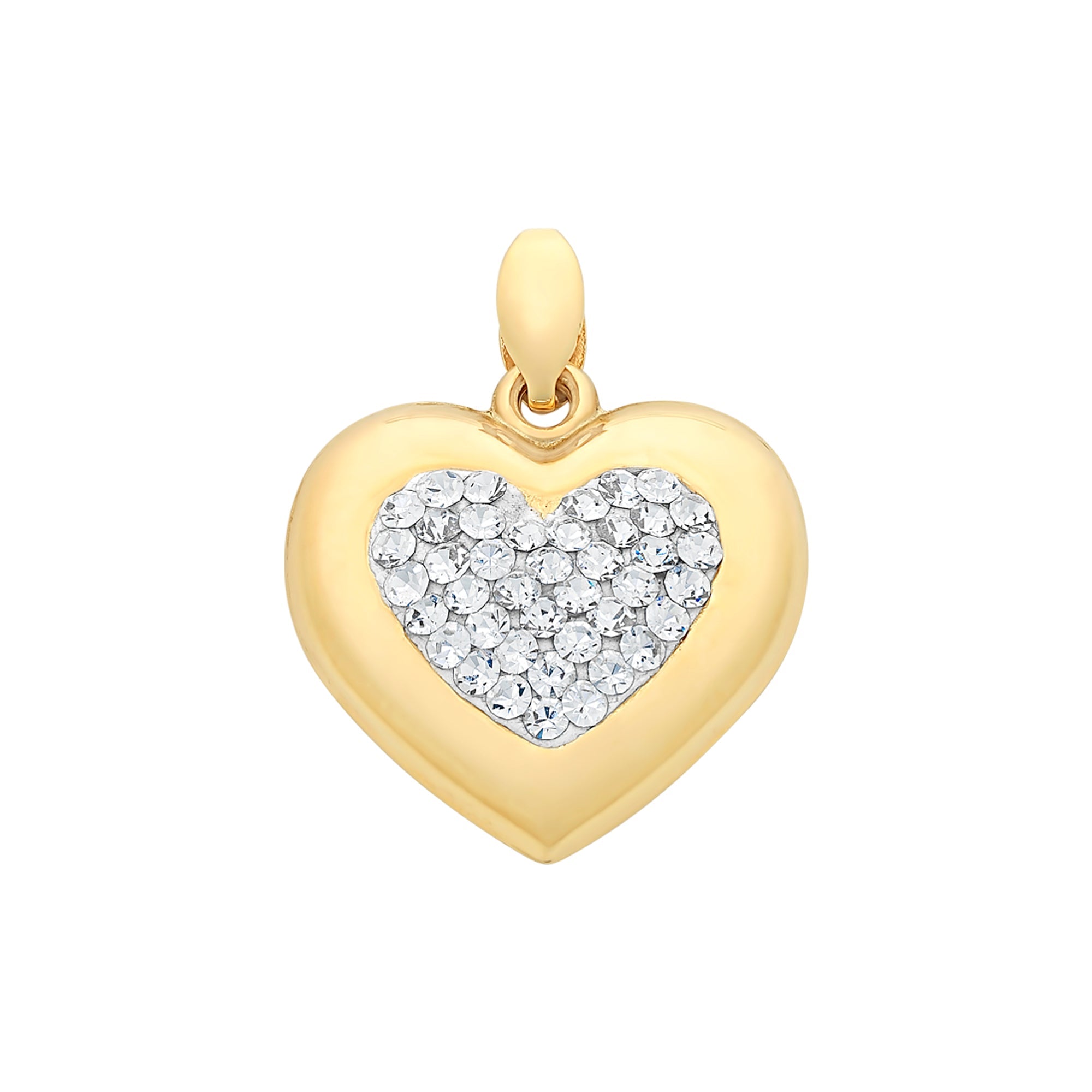 9ct Gold Crystal Heart Pendant