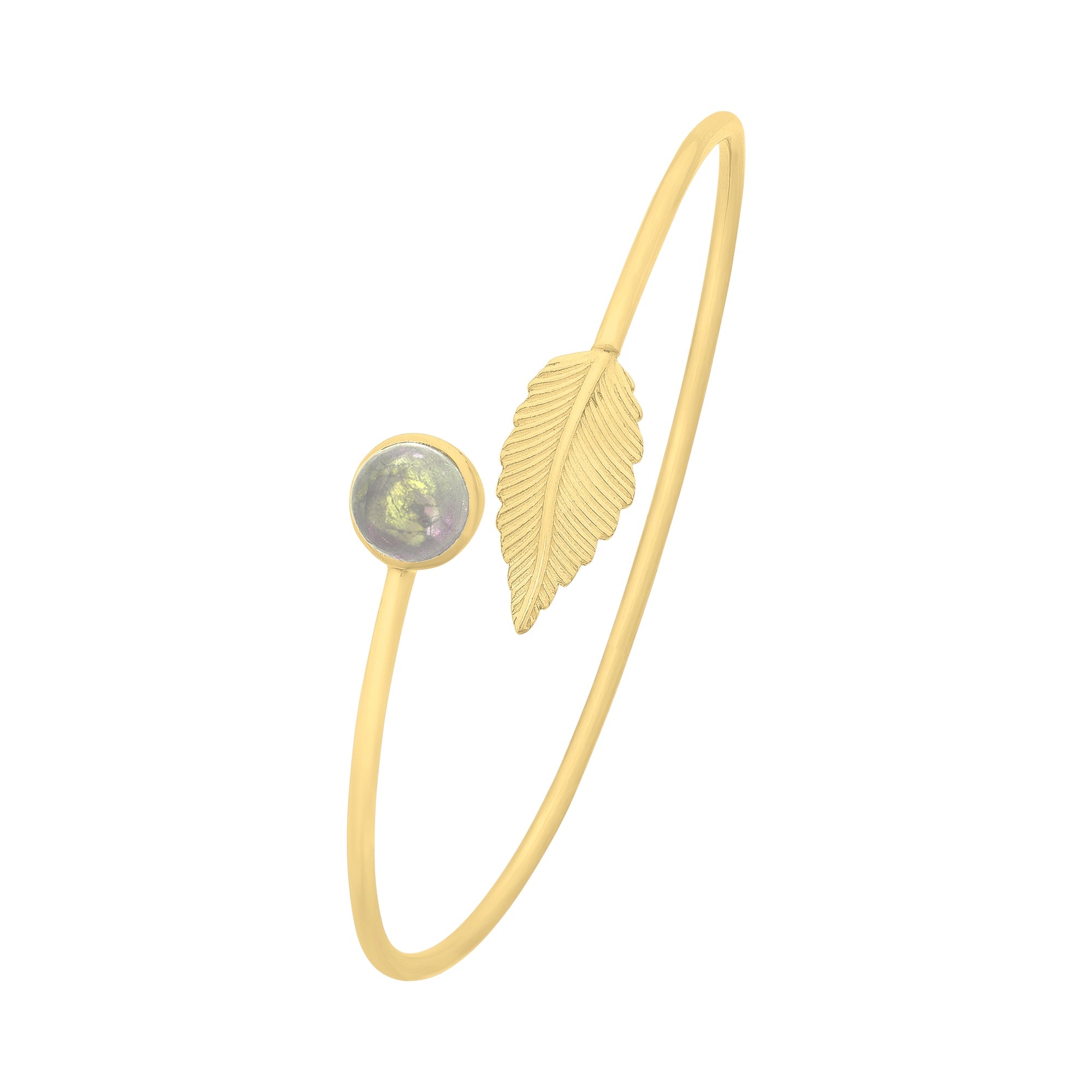 Gold-Plated Sterling Silver Labradorite Bangle
