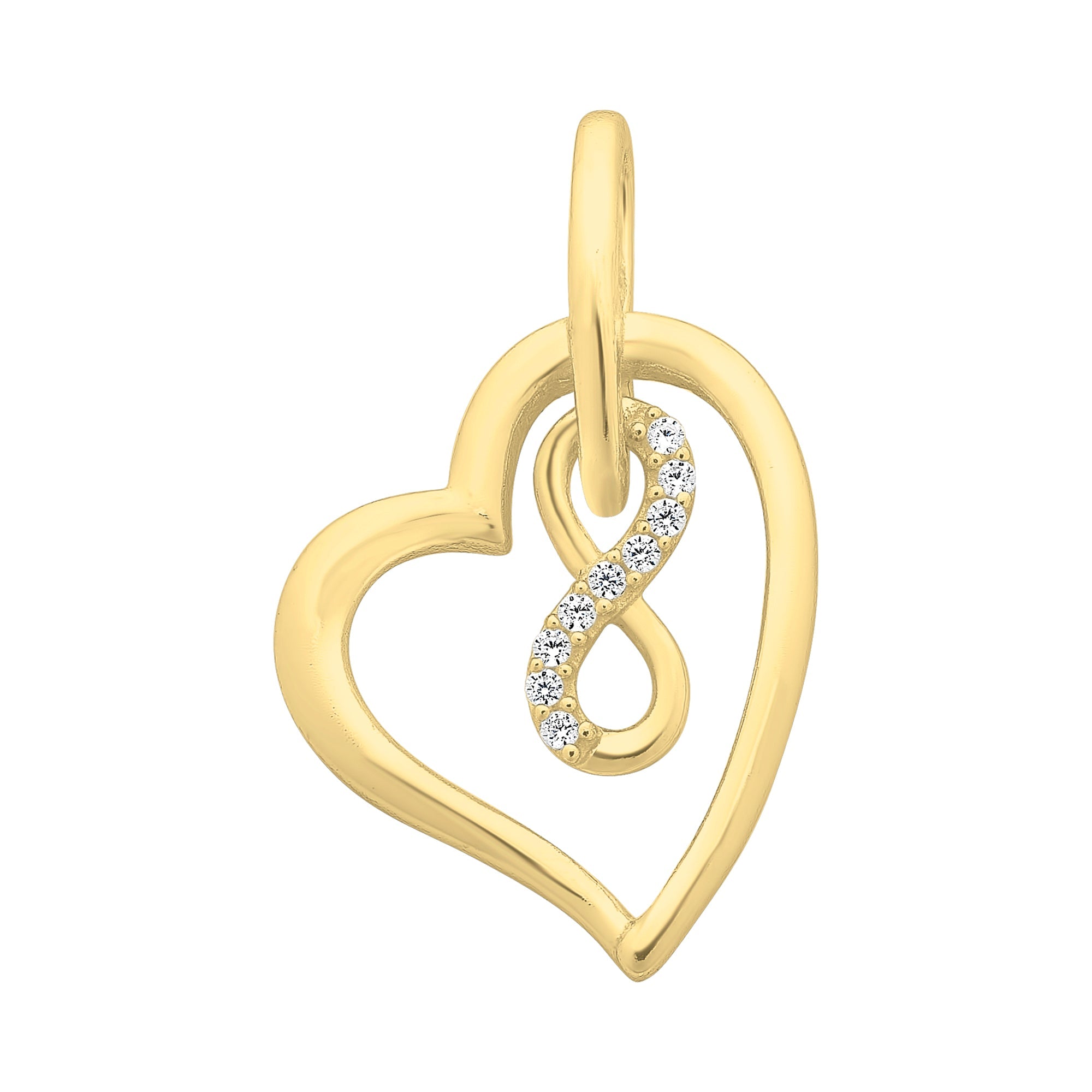 Gold-Plated Sterling Silver Cubic Zirconia Pendant