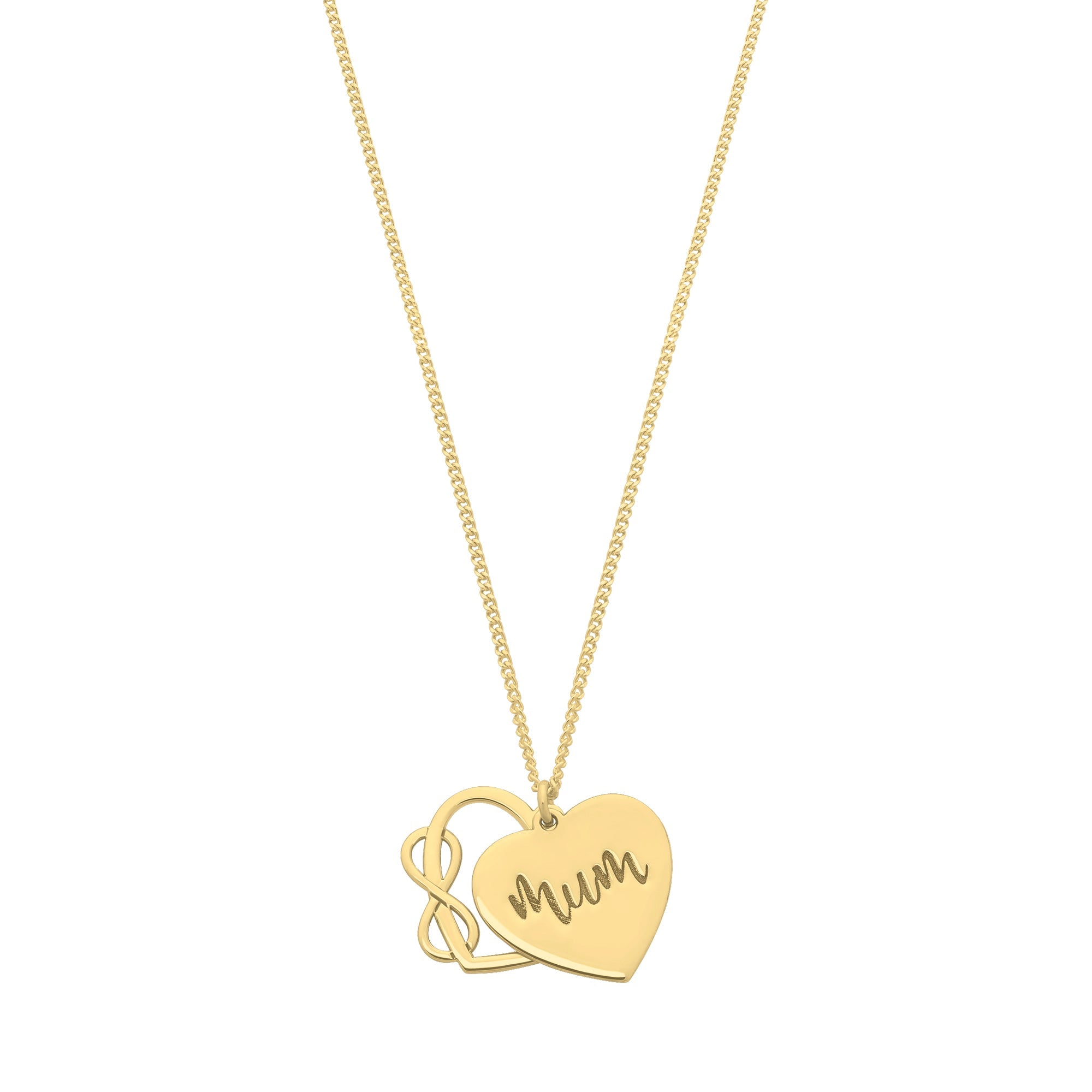 Gold-Plated Sterling Silver Infinity Heart Overlay Mum Necklace