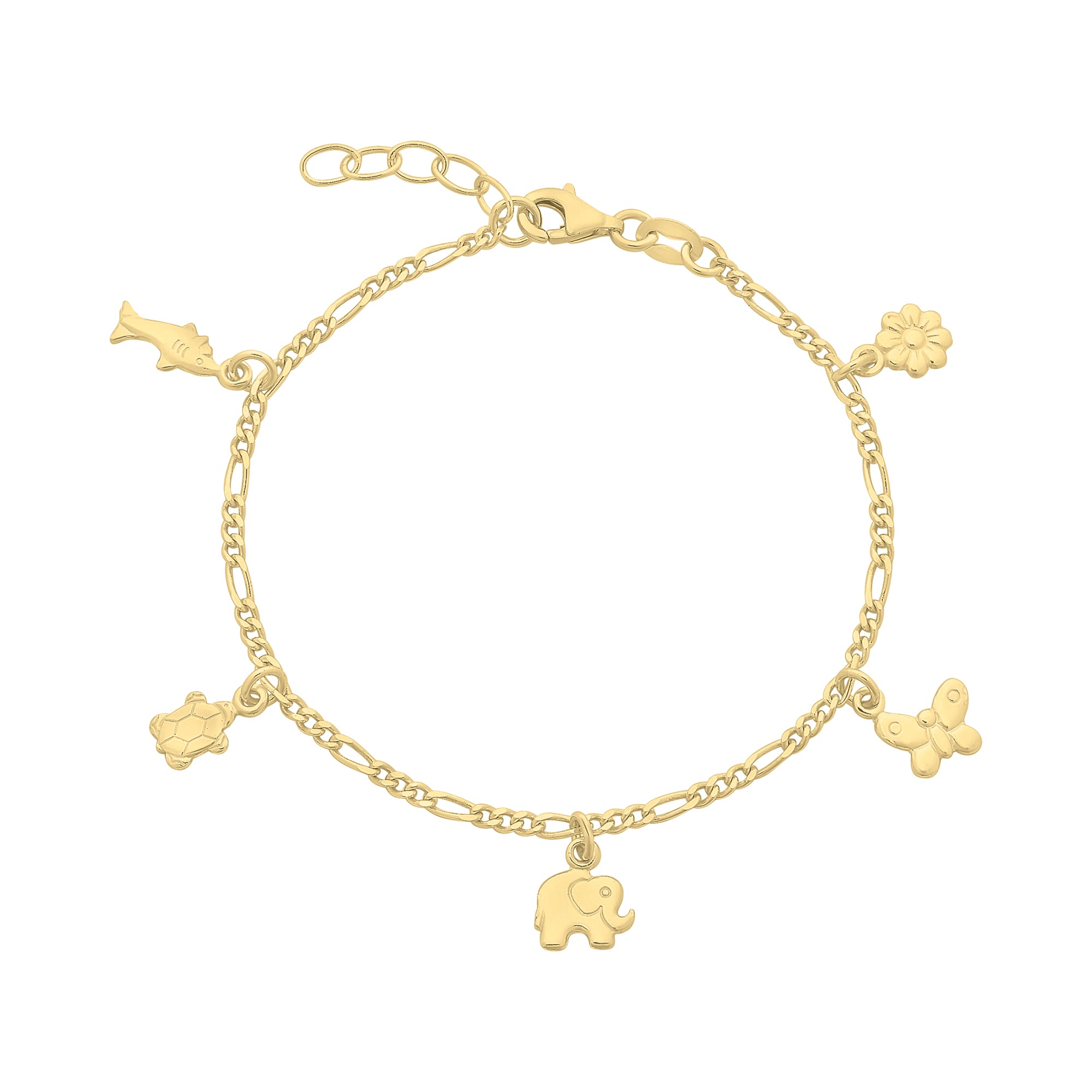 Gold-Plated Sterling Silver Charm Bracelet - M3403