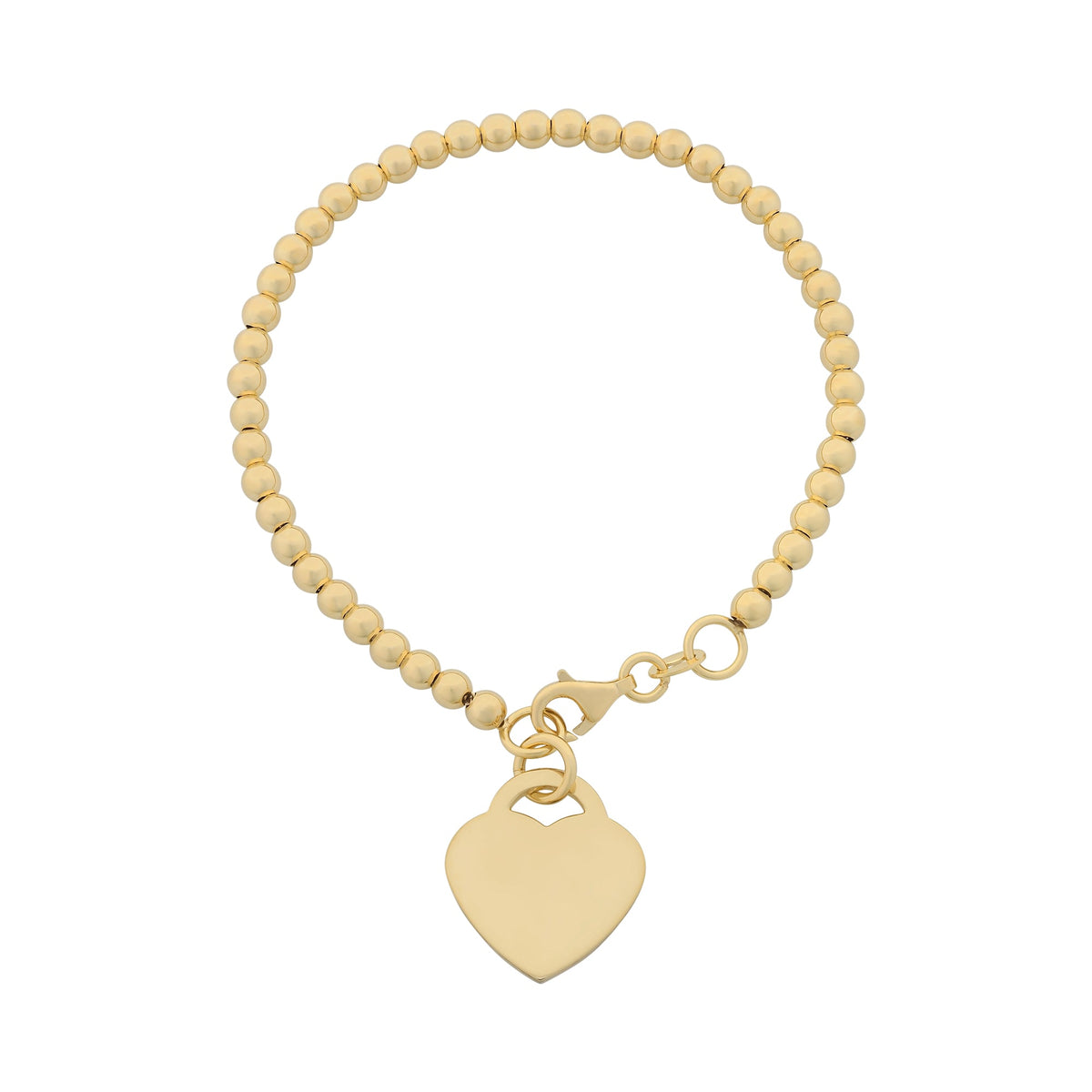 Gold-Plated Sterling Silver Heart Bracelet