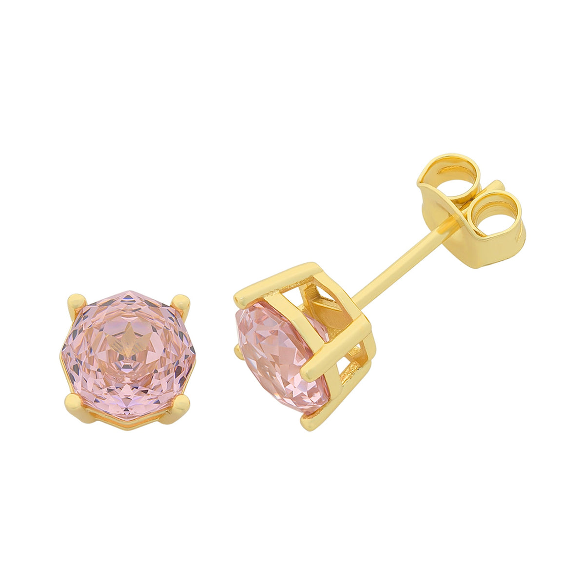 Gold-Plated Sterling Silver Cubic Zirconia Stud Earrings