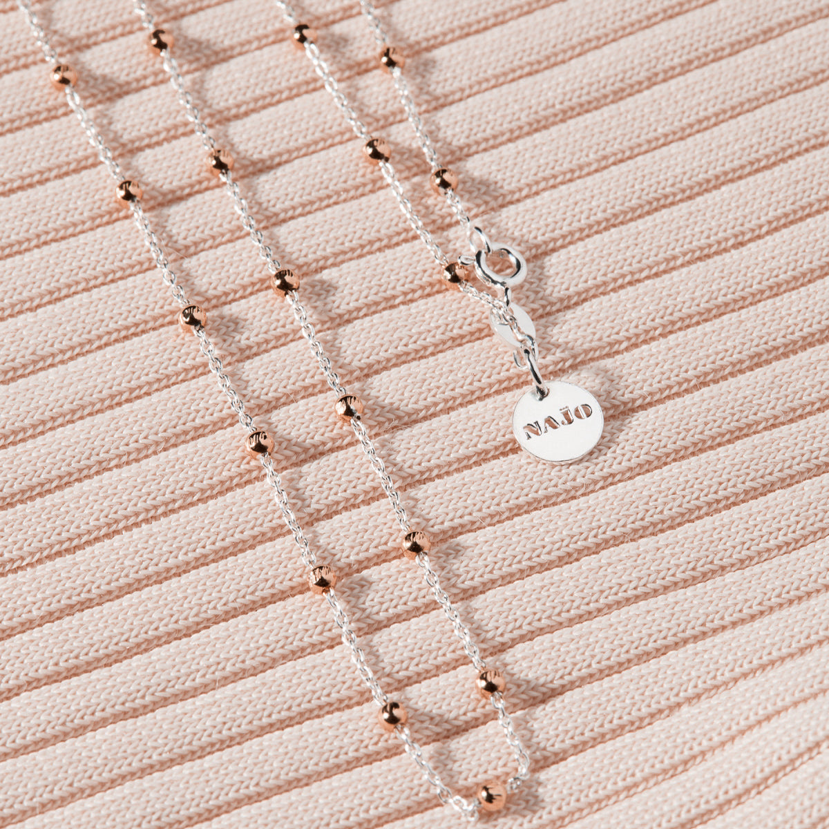 Najo Algonquin Necklace - Sil/Rose Gold