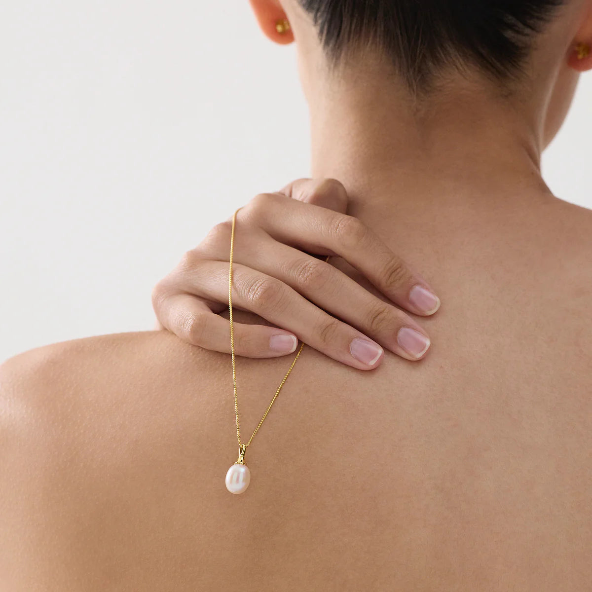 Najo Isla Yellow Gold Pearl  (White) Necklace