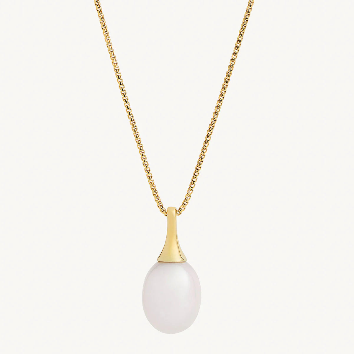 Najo Isla Yellow Gold Pearl  (White) Necklace