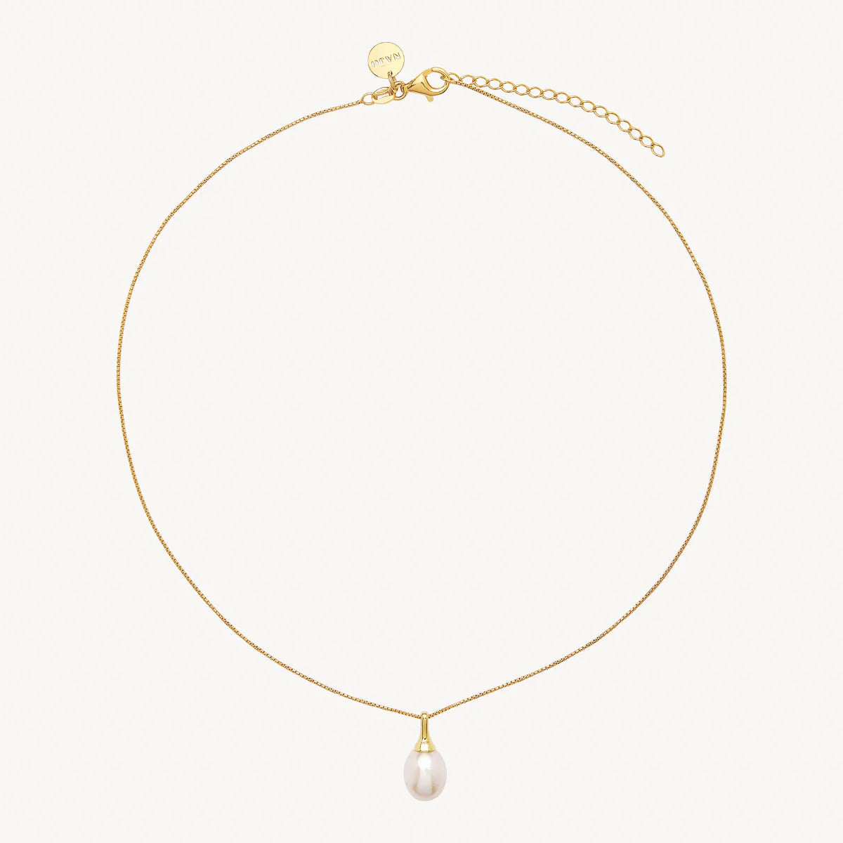 Najo Isla Yellow Gold Pearl  (White) Necklace