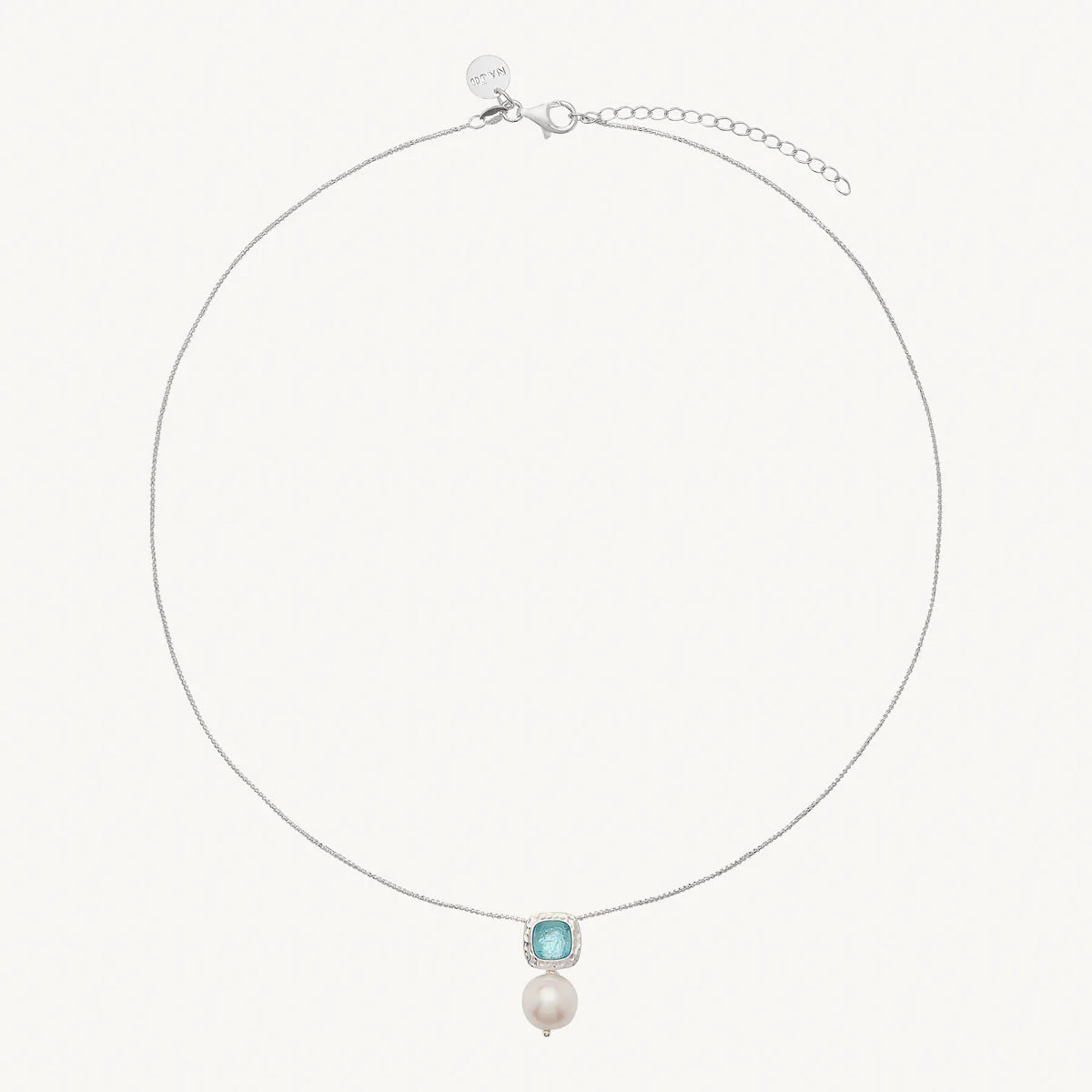 Najo Blue Lagoon Silver Pearl Necklace