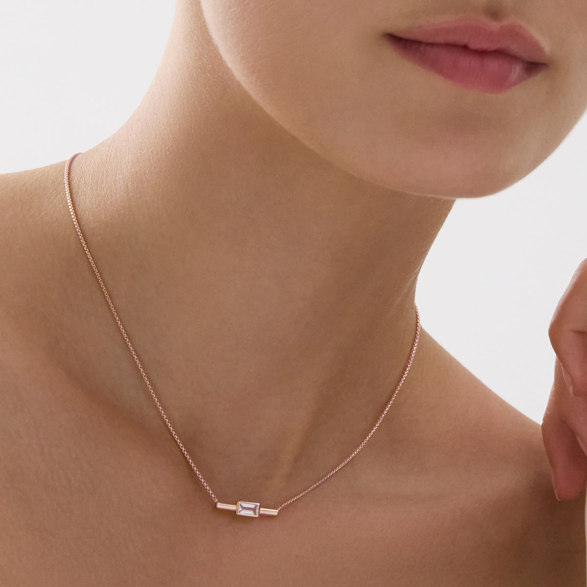 Najo Skye Cubic Zirconia Necklace - Rose Gold