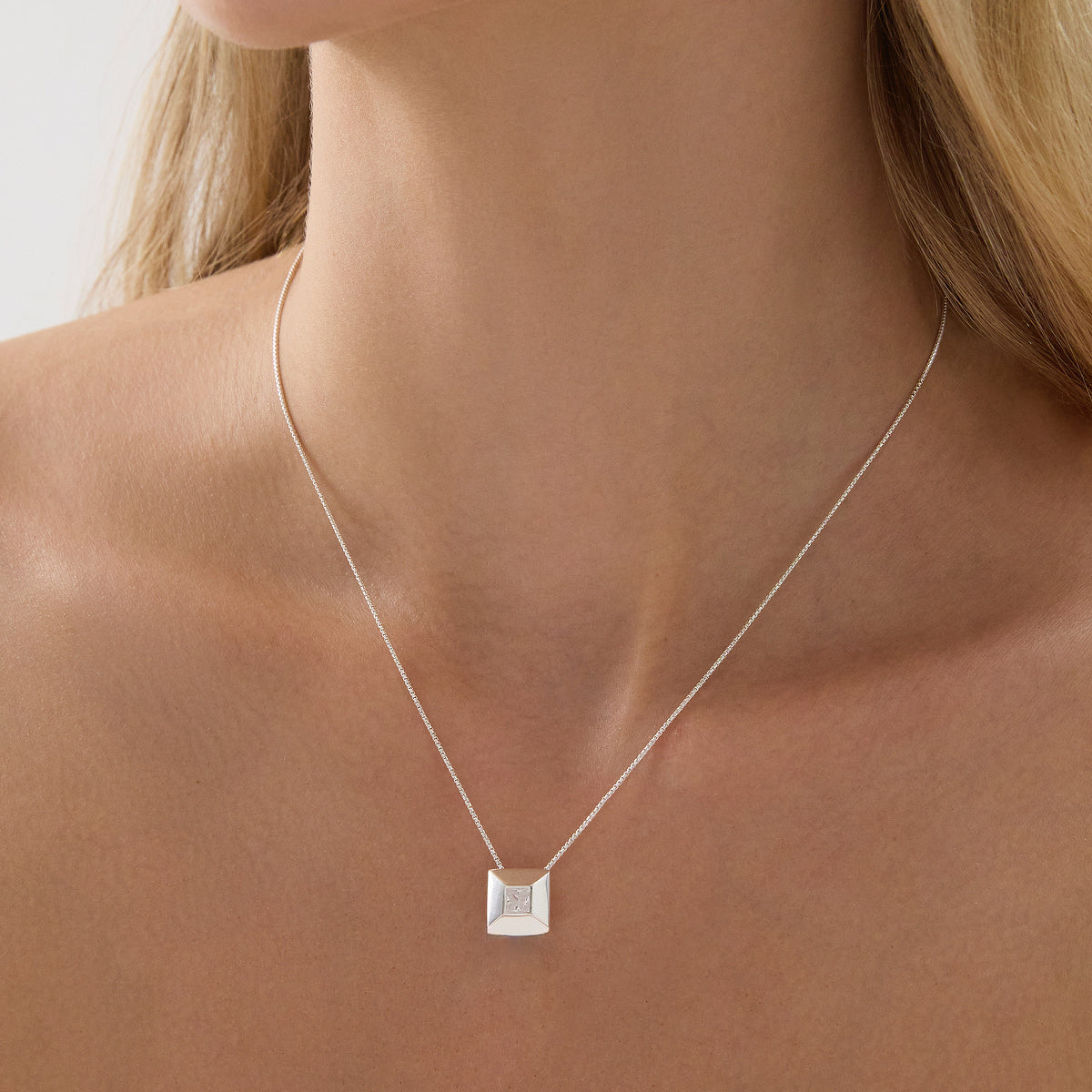 Najo Halo Cubic Zirconia Necklace - Sterling Silver