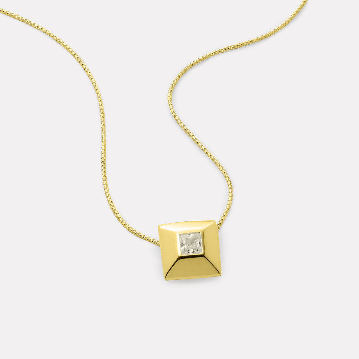 Najo Halo Cubic Zirconia Necklace - Yellow Gold