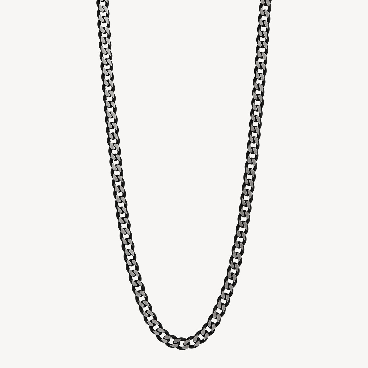 Najo Nero Men’s Steel Curb Chain Necklace
