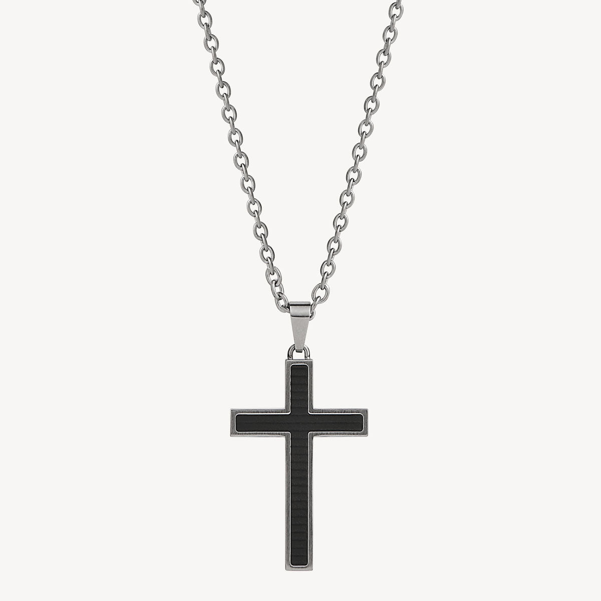 Najo Paladin Men’s Carbon Fibre and Steel Cross Pendant