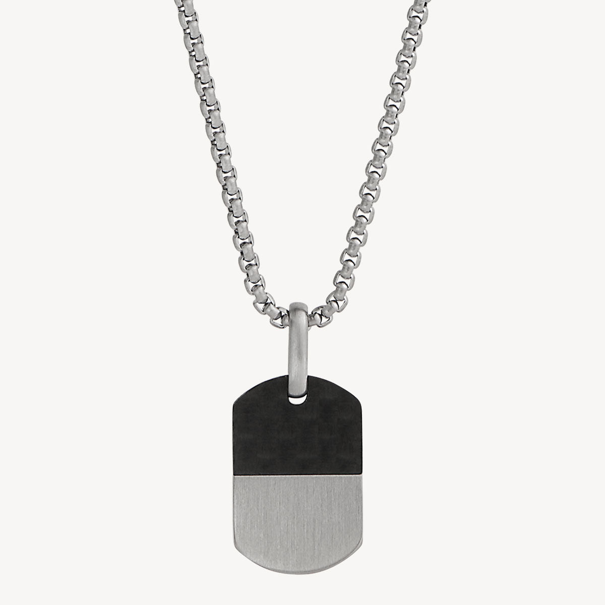 Najo Aviator Carbon Fibre and Steel Dog Tag Pendant